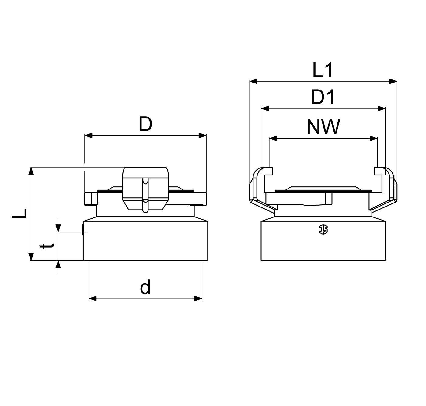 Schlösser Schnellkupplung mit Innengewinde, DN 32, 1 1/4", KTW und W270, Messing