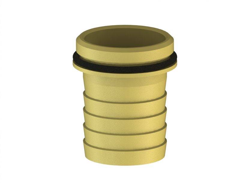 Schlösser Vaterteil mit Wulst und Dichtung, 1 1/2" x 1/2", Messing