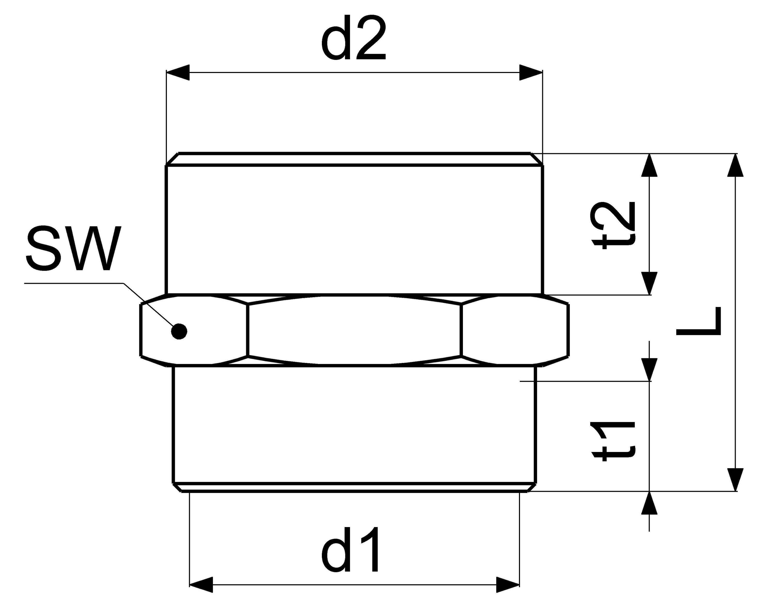 Schlösser Reduziernippel 1 1/4" IG x 1/2" AG, flachdichtend, Messing