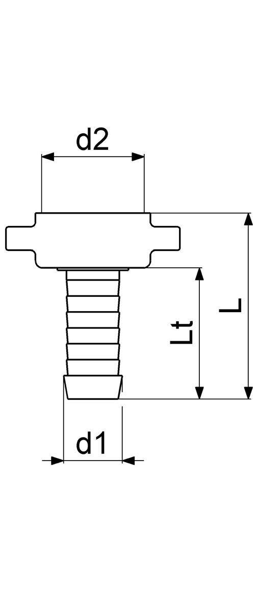 Schlösser Messing-Schlauchverschraubung, schwere Ausführung, 2-teilig, flachdichtend, 3/8" x 1/2"