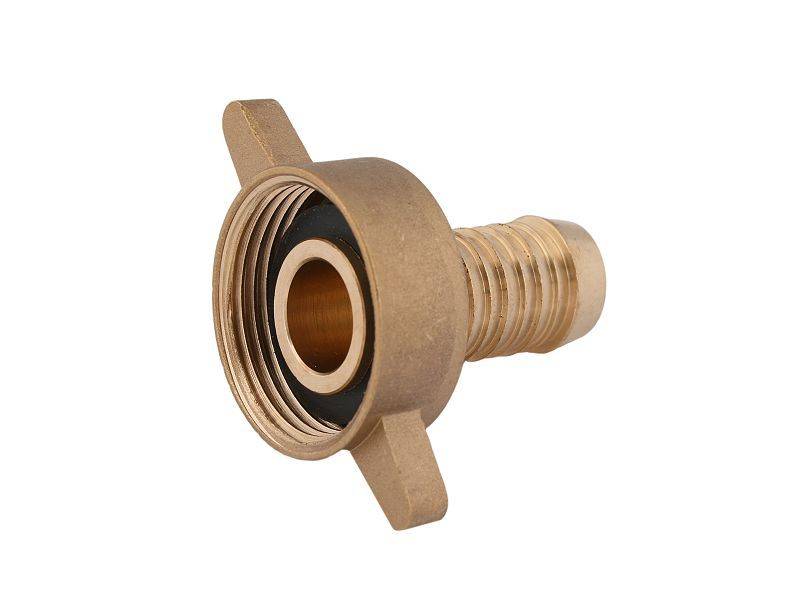 Schlösser Messing-Schlauchverschraubung, schwere Ausführung, 2-teilig, flachdichtend, 1/2" x 3/4"