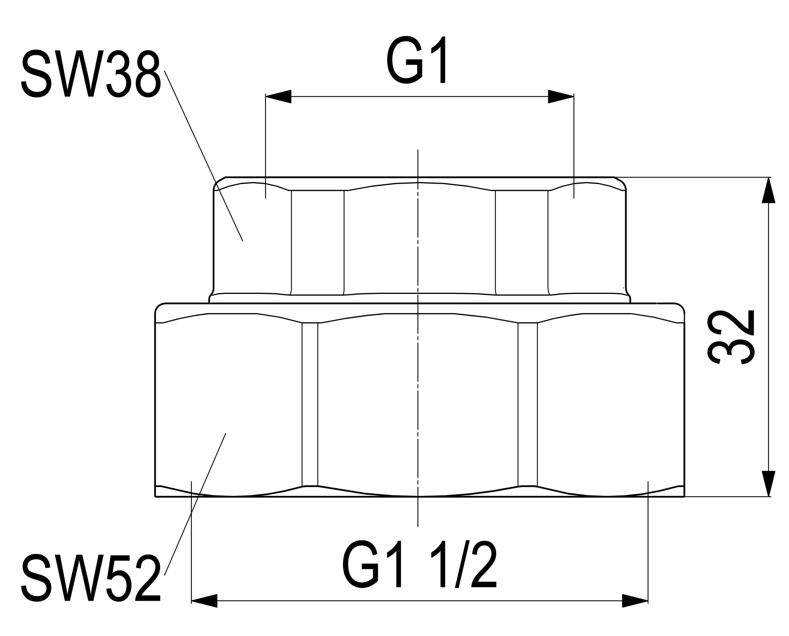 Schlösser Armaturen ABGANGSVERSCHRAUBUNG FUER STAHLROHR, 1" x 1 1/2"