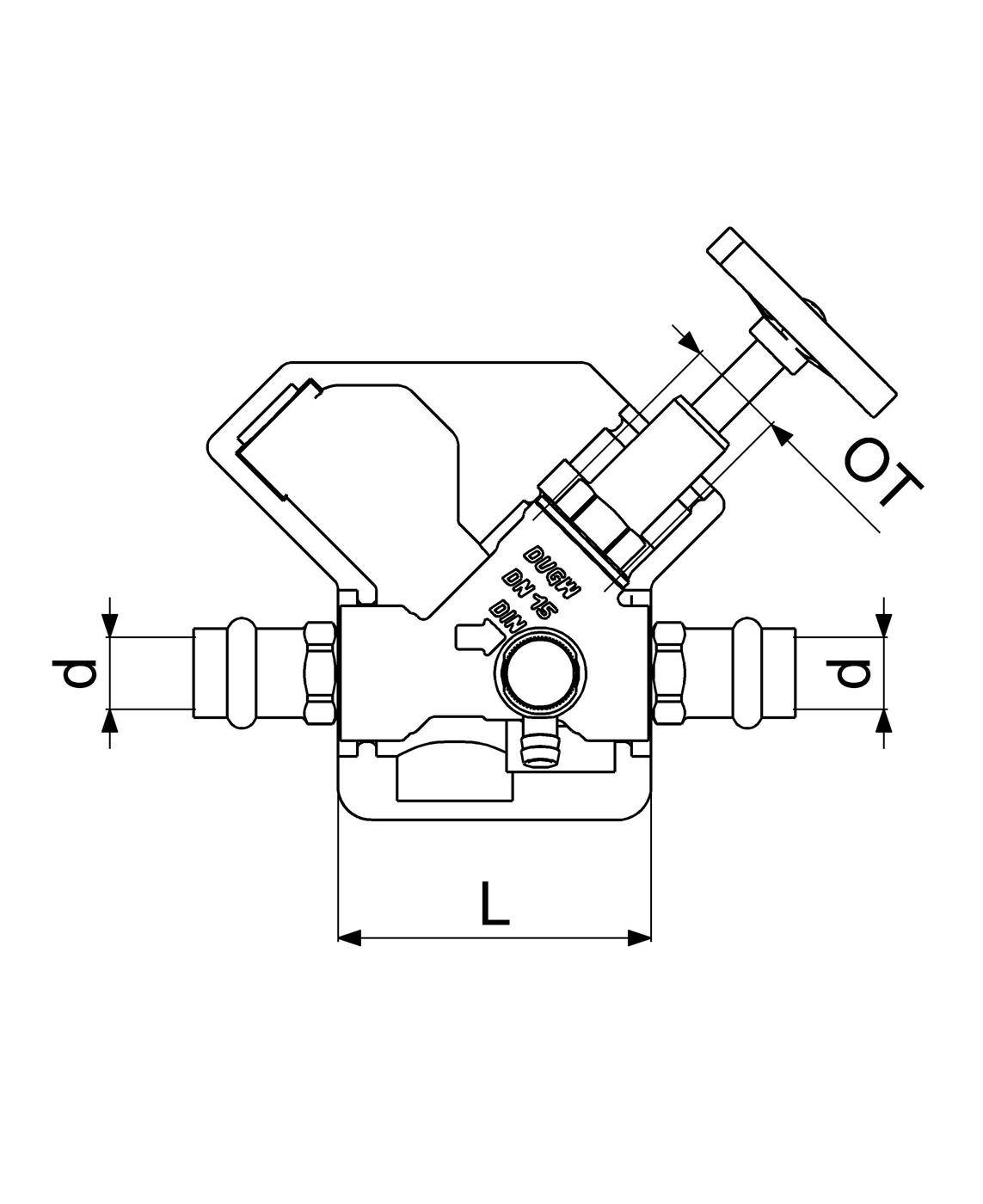 Schlösser Armaturen FREISTROMVENTIL, PRESSANSCHL.IG M.ENTL, ST.SP, M.DS, DN15, PR15, DVGW