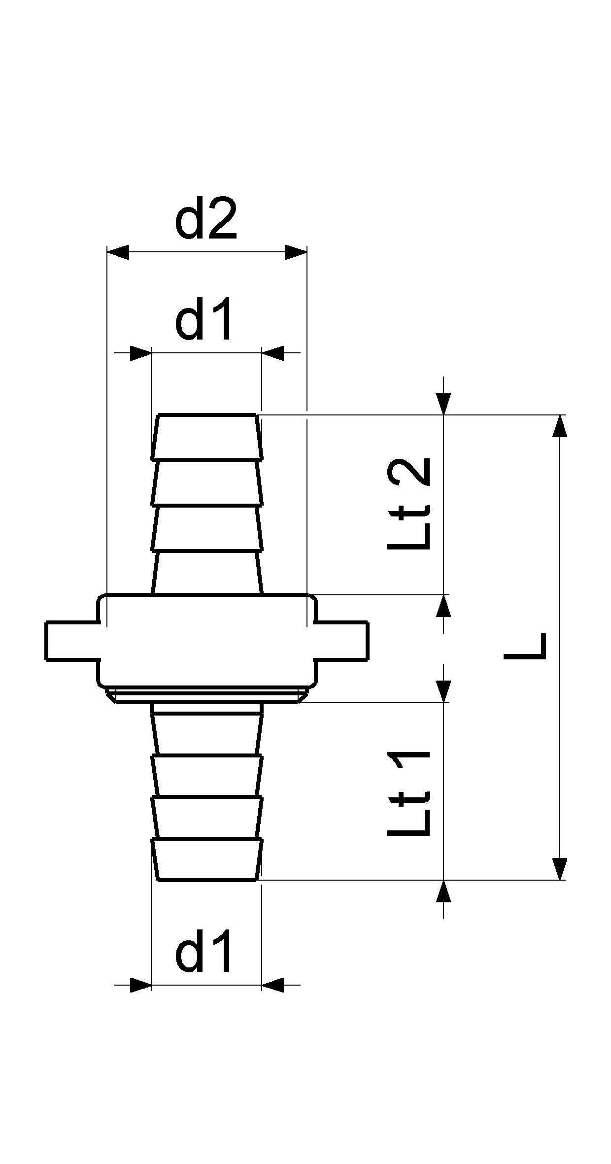 Schlösser Messing-Schlauchverschraubung, 3-teilig, flachdichtend, 1/2" x 3/4", Messing blank