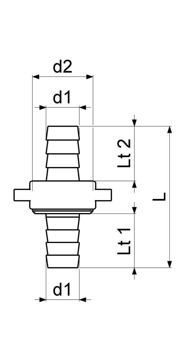 Schlösser Messing-Schlauchverschraubung, 3-teilig, flachdichtend, 1/2" x 3/4", Messing blank