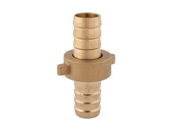 Schlösser Messing-Schlauchverschraubung, 3-teilig, flachdichtend, 3/4" x 1/2", Messing blank