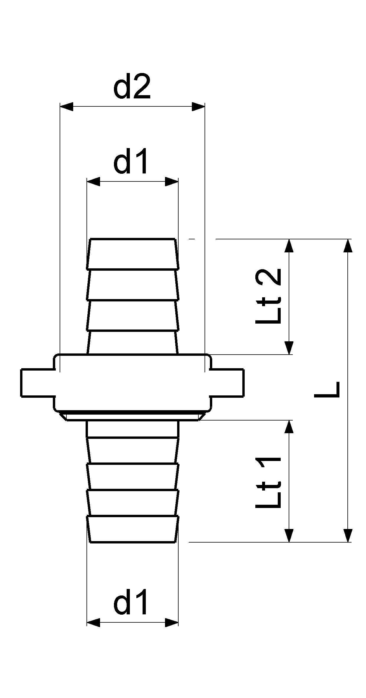 Schlösser Messing-Schlauchverschraubung, 3-teilig, flachdichtend, 3/4" x 1/2", Messing blank