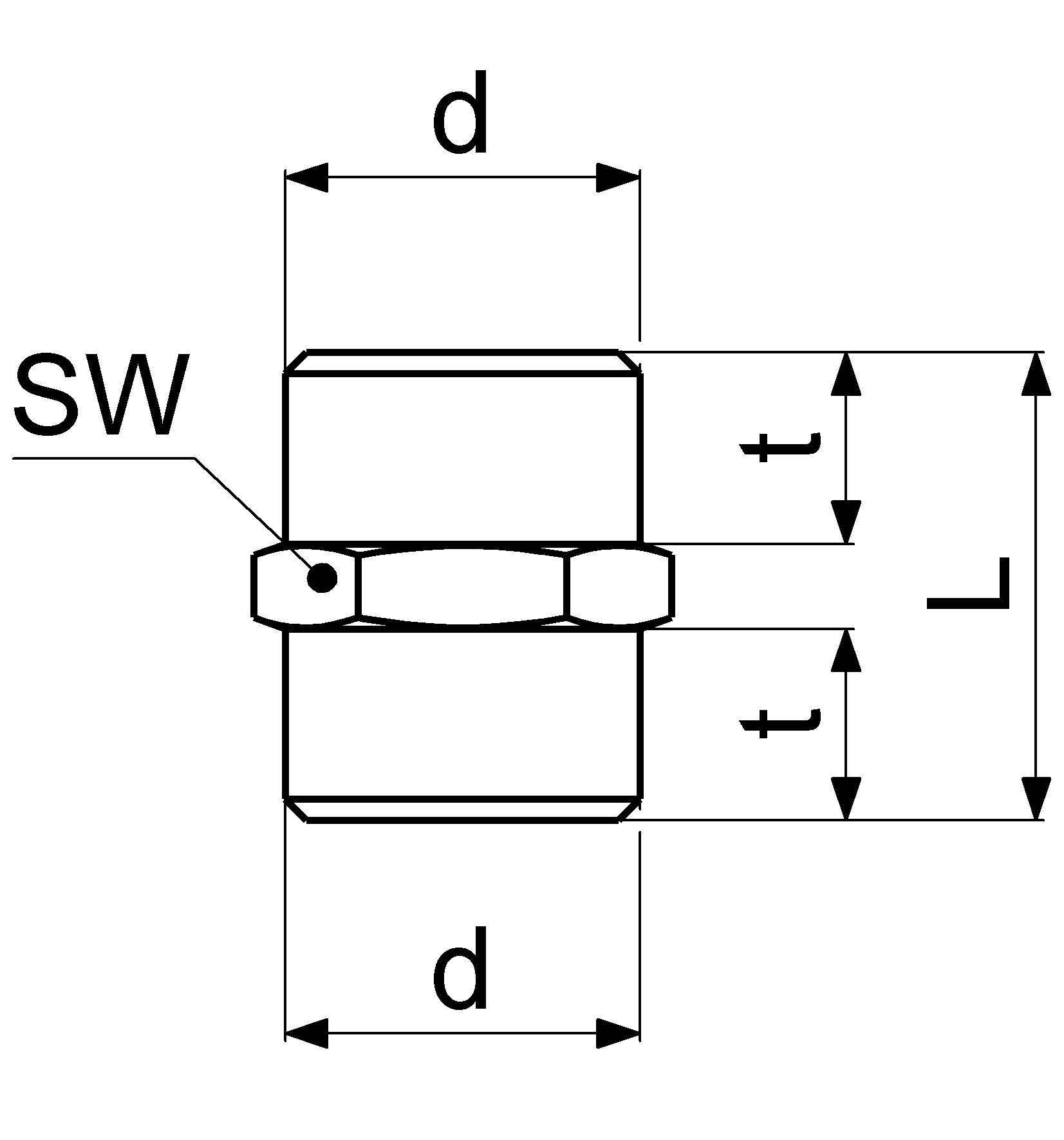 JS NIPPEL AGxAG BEIDSEITIG 3/8", MESSING