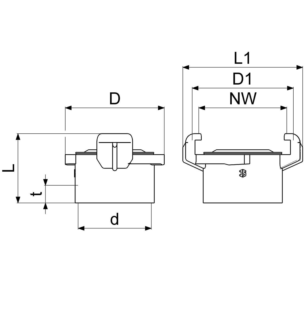 Schlösser Schnellkupplung mit Innengewinde, DN 25, 1", KTW und W270, Messing