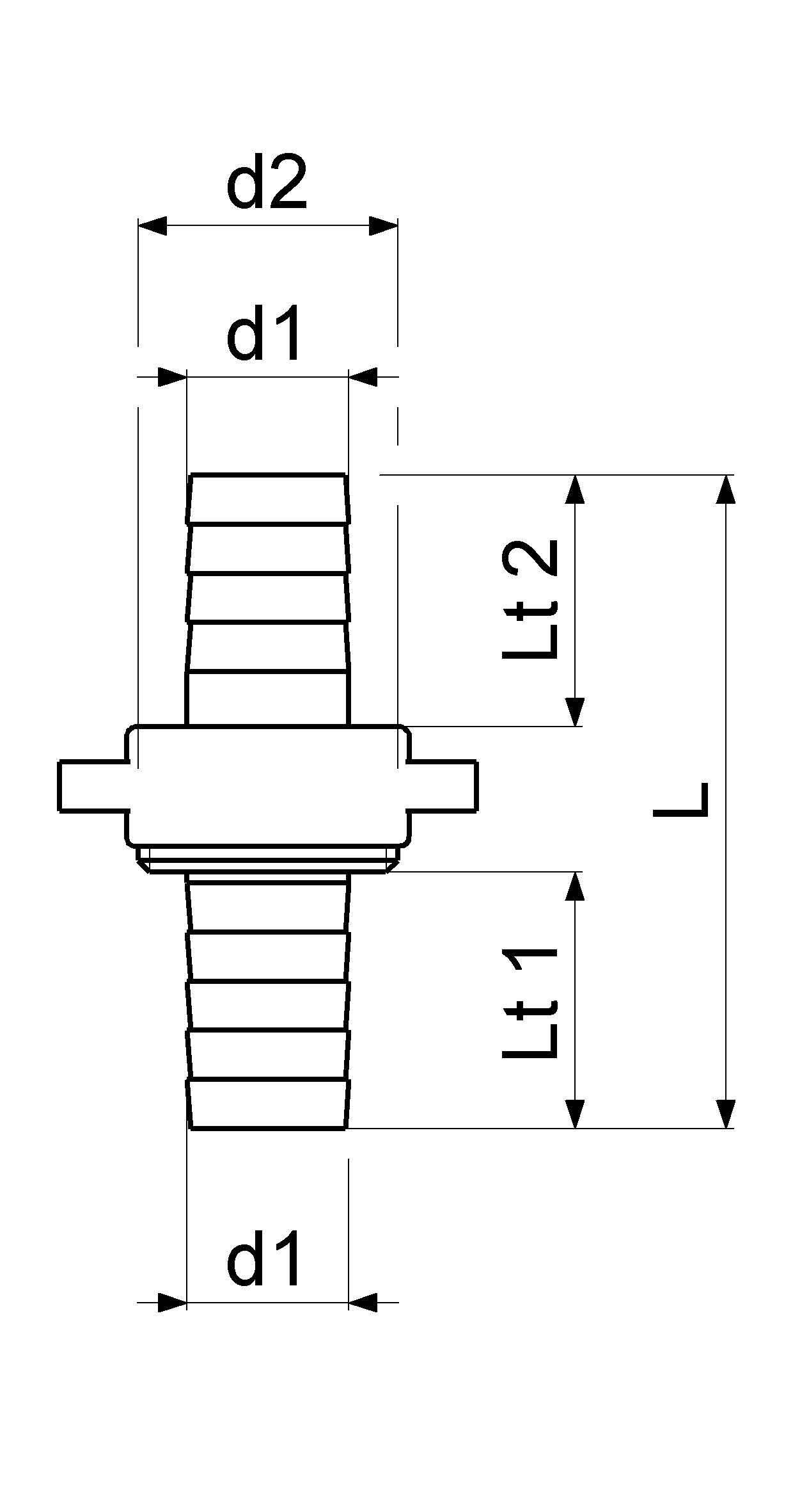 Schlösser Messing-Schlauchverschraubung, 3-teilig, flachdichtend, 5/8" x 3/4", Messing blank