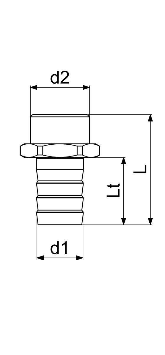 Schlösser Sauger Schlauchstutzen, Tülle 3/4", 3/4" AG, Messing