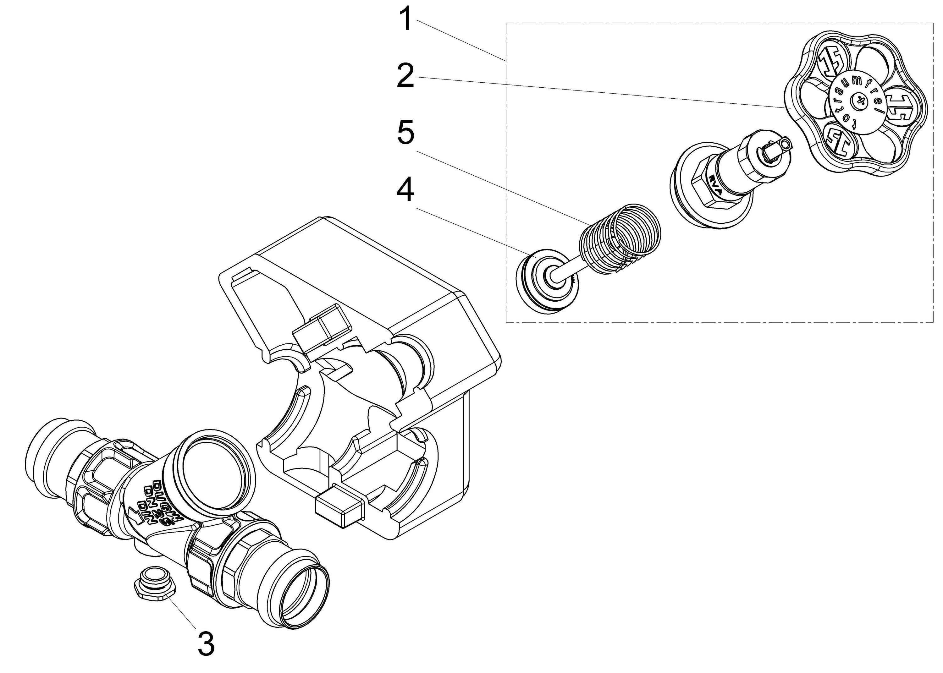 JS KFR-Ventil DN25, Press 28 mm IG, ohne Entleerung, DVGW-geprüft
