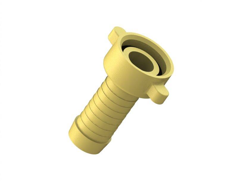 Schlösser Messing-Schlauchverschraubung, schwere Ausführung, 2-teilig, flachdichtend, 1/2" x