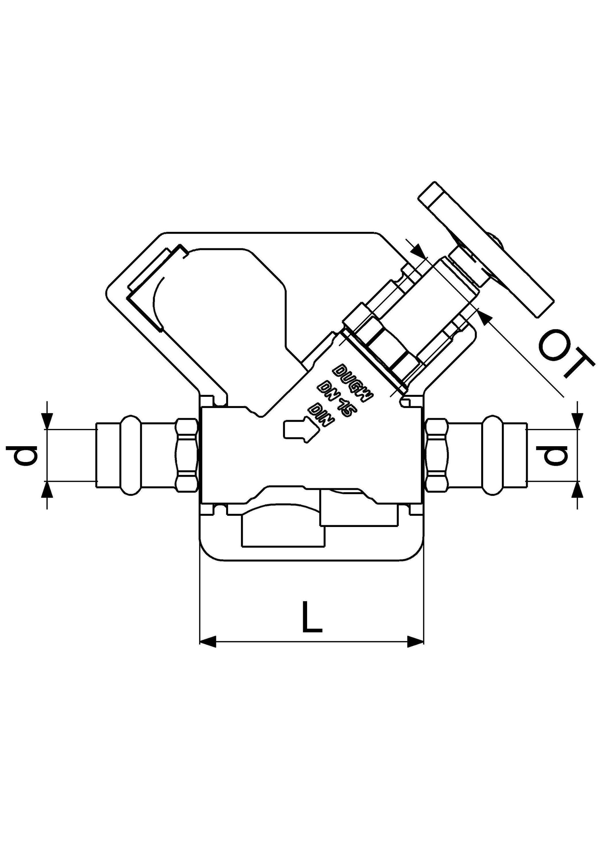 Schlösser Armaturen FREISTROMVENTIL, PRESSANSCHL.IG O.ENTL, ST.SP, M.DS, DN15, PR15, DVGW