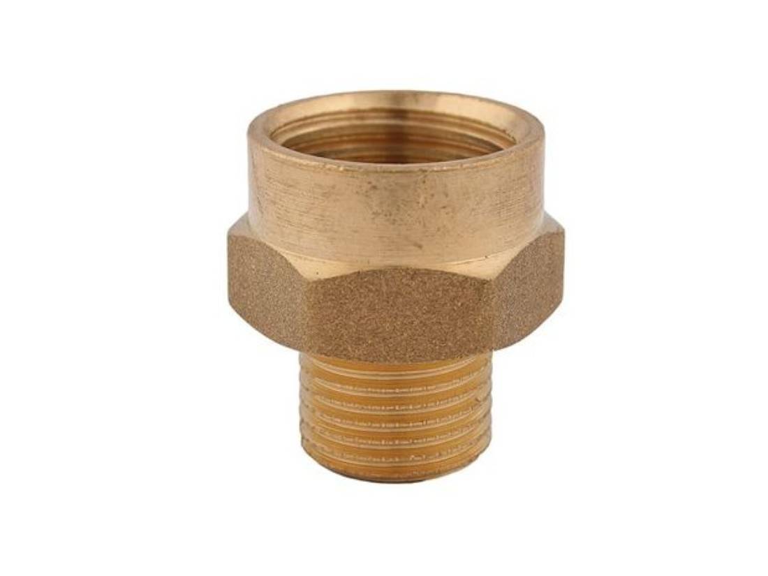 JS REDUZIERNIPPEL AGxIG FLACHDICHTEND, 1"x1 1/4", MESSING