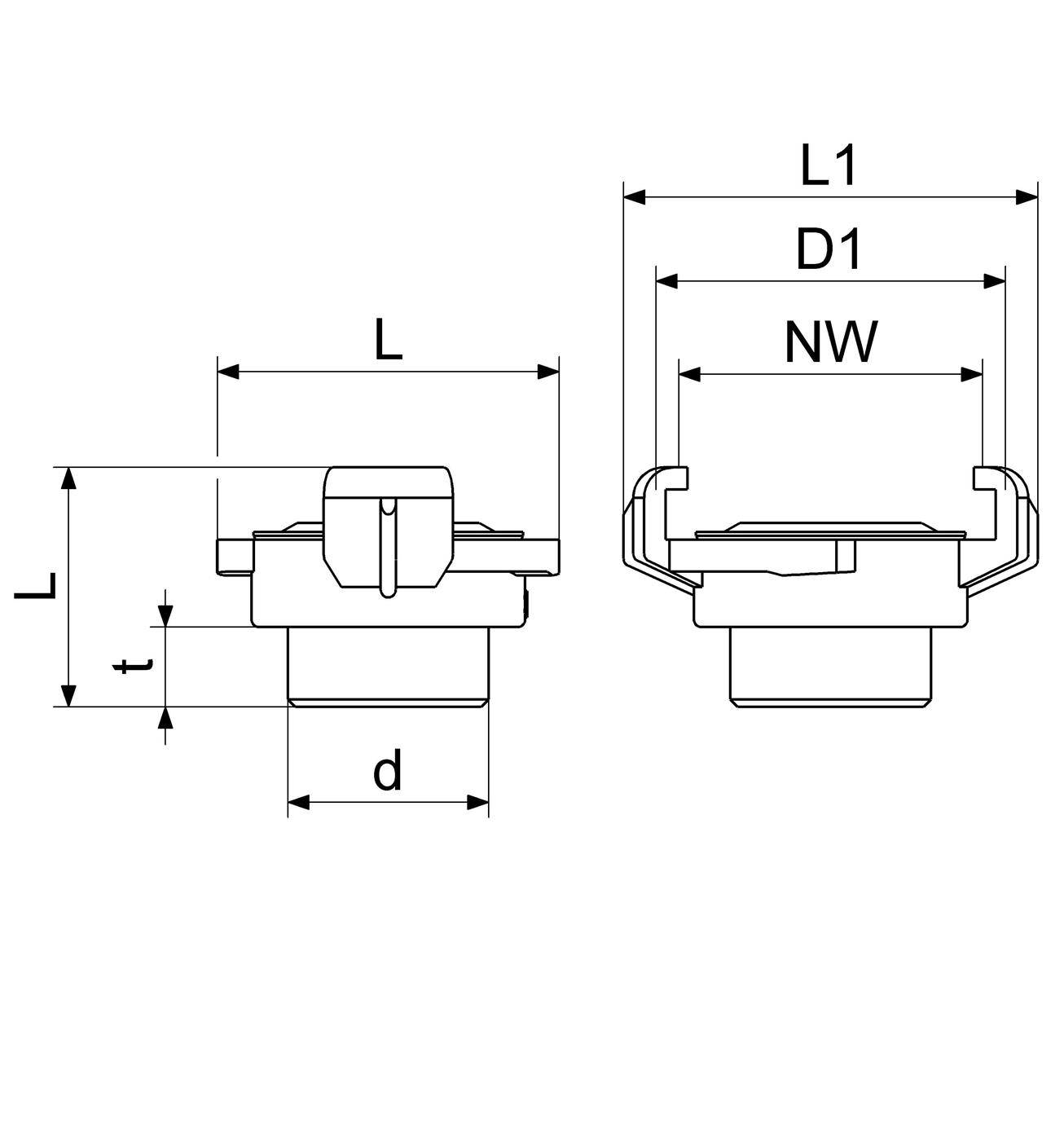 Schlösser Schnellkupplung mit Außengewinde, DN 10, 3/8", KTW und W270, Messing
