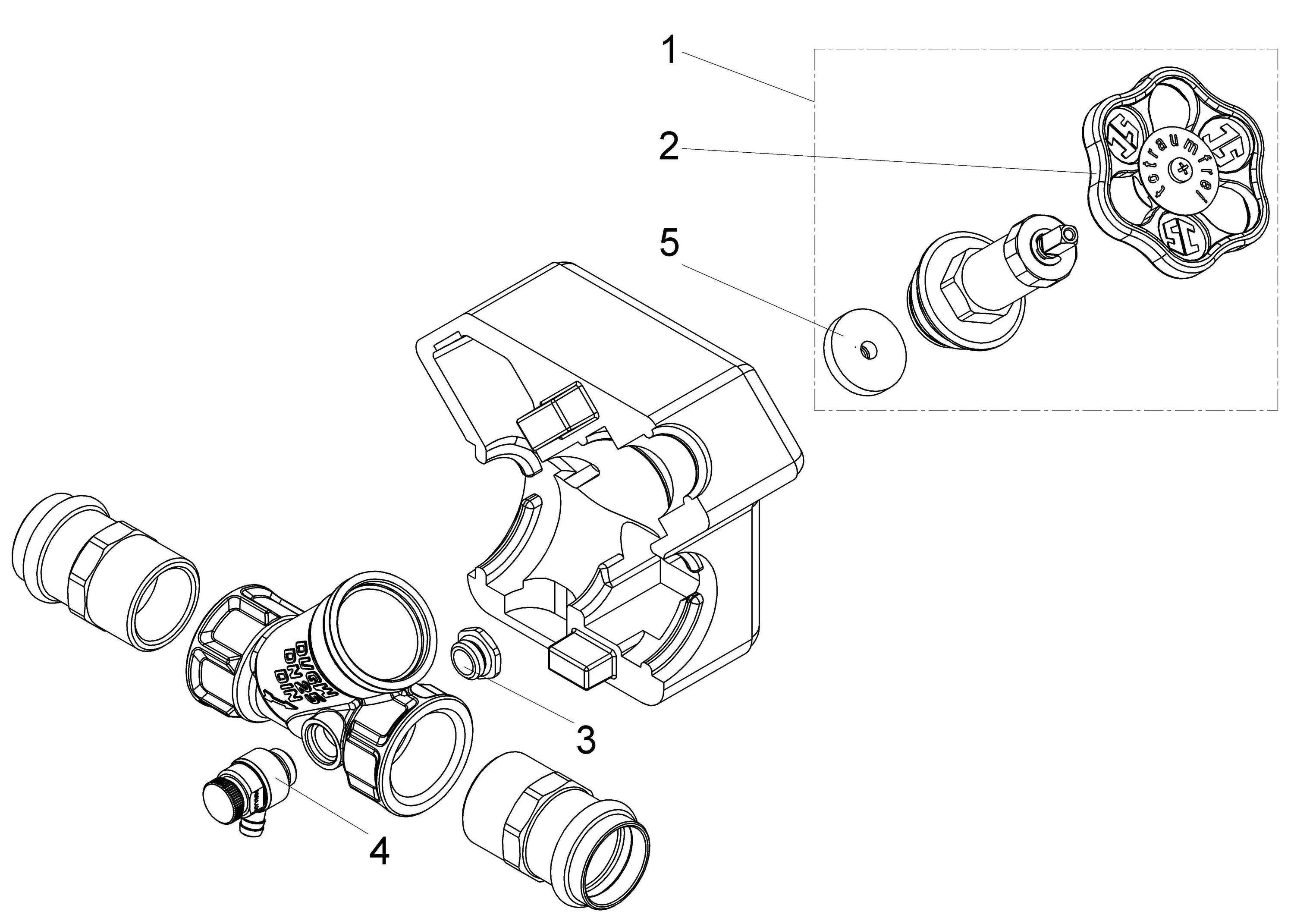 Schlösser Armaturen JS Freistromventil DN25, Pressanschluss innen 28 mm, mit Entleerung und Dämmhülle, DVGW-geprüft