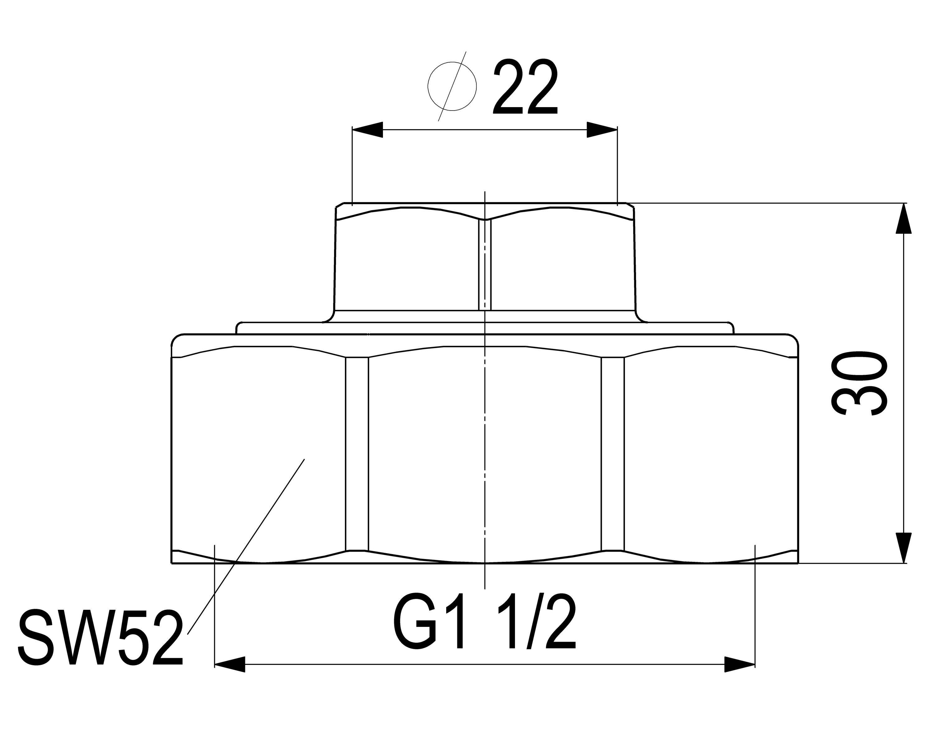 Schlösser Armaturen ABGANGSVERSCHRAUBUNG FUER KUPFERROHR, 22MM x 1 1/2"