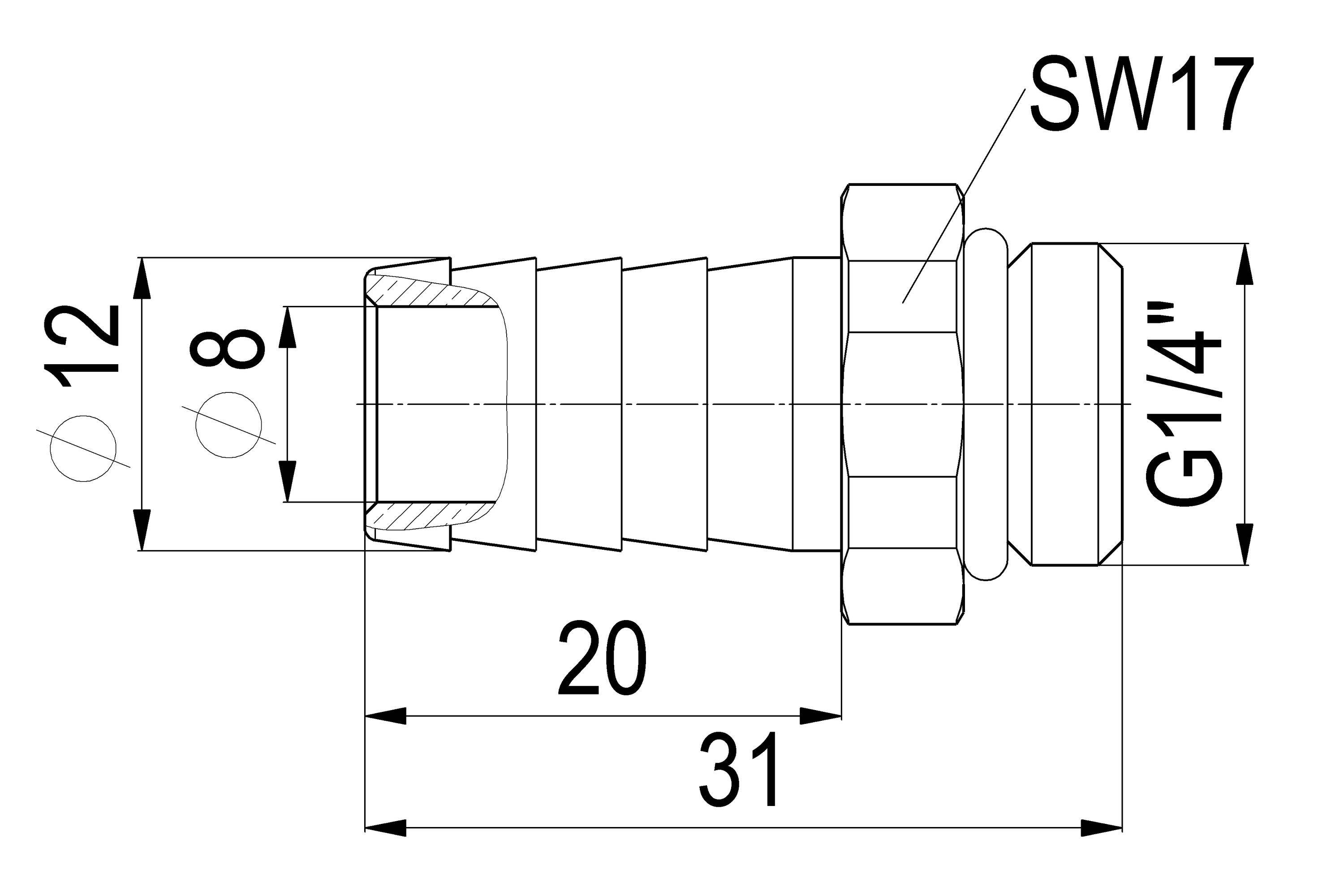 JS SAUGER ZUM ABLASSEN EINGANG 1/4"