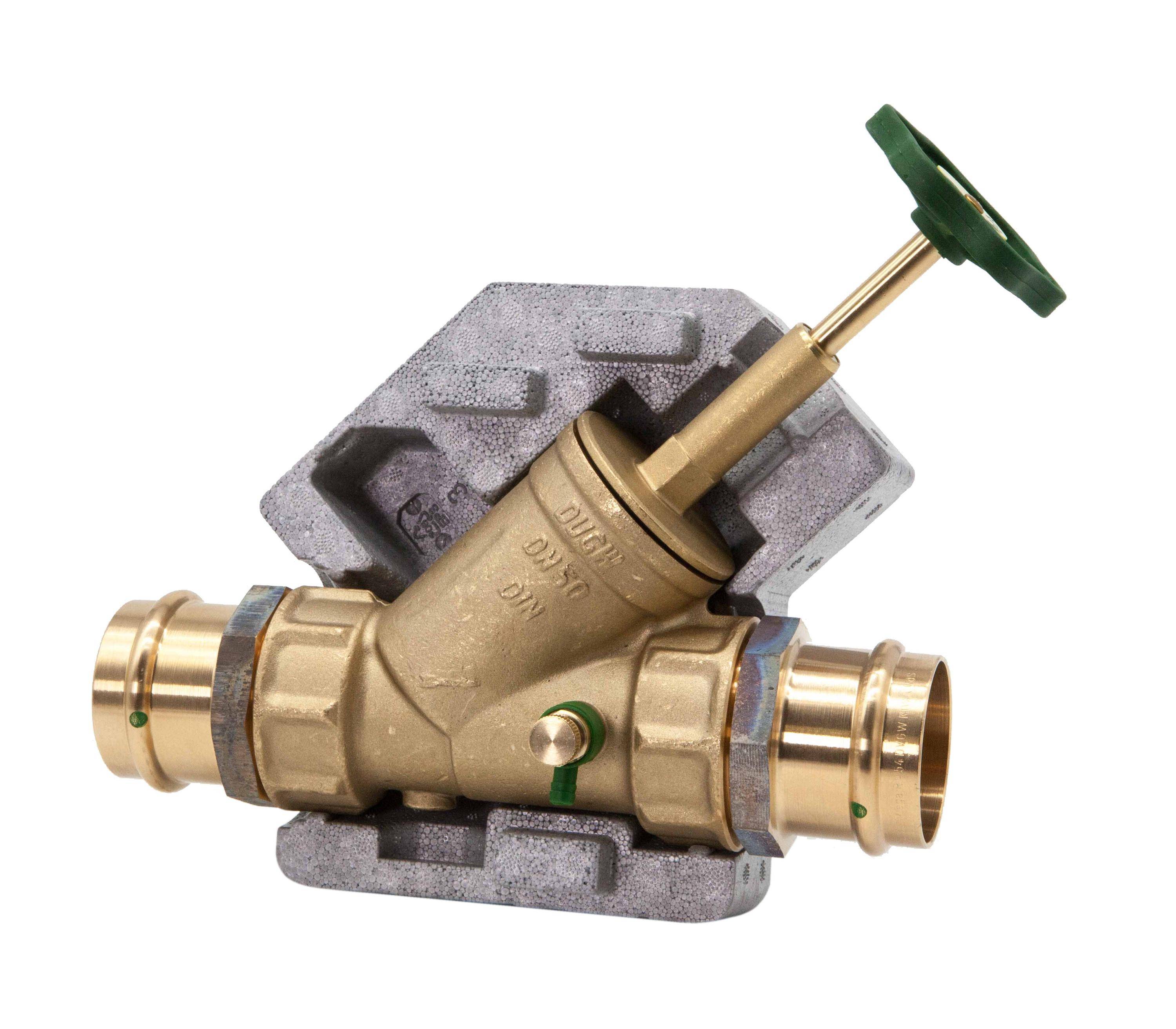 Schlösser Armaturen JS Freistromventil DN50, Pressanschluss IG 54 mm, Entleerung, DVGW