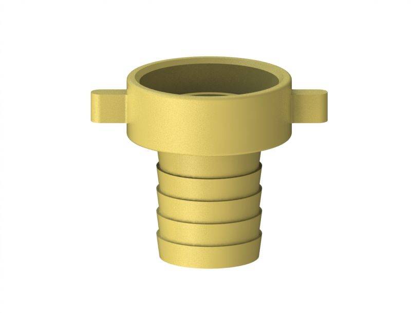 Schlösser Messing-Schlauchverschraubung, 2-teilig, flachdichtend, 1 1/4" x 1/2", Messing blank