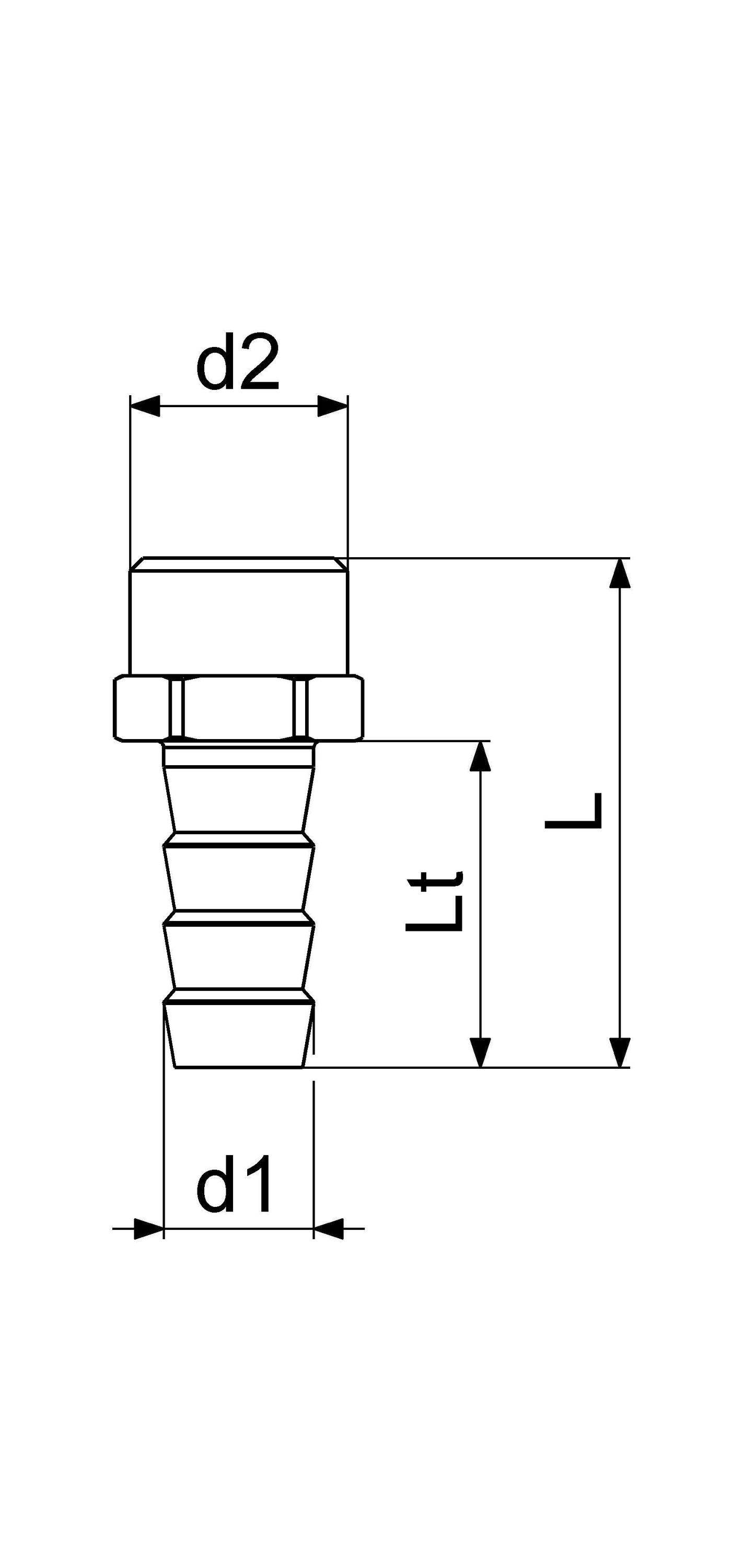 Schlösser Sauger Schlauchstutzen, Tülle 3/8", 3/8" AG, Messing