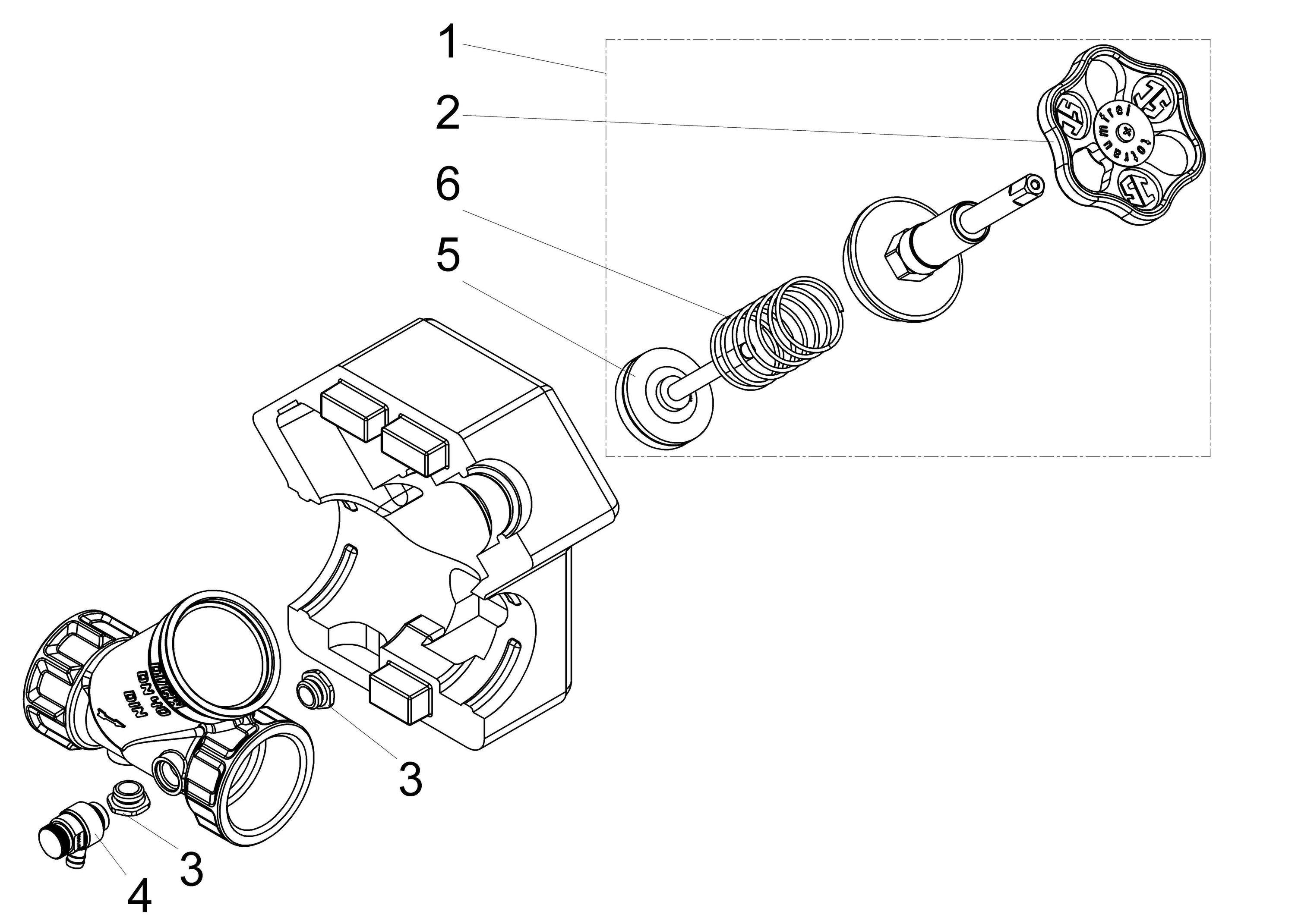 Schlösser Armaturen JS KFR-Ventil Muffenanschluss mit Entleerung steigende Spindel Dämmschale DN40 DVGW