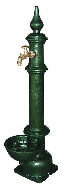 JS STANDBRUNNEN, MIT MS-NOSTALGIE AUSLAUFVENTIL,1/2",GRAUGUSS GRUEN