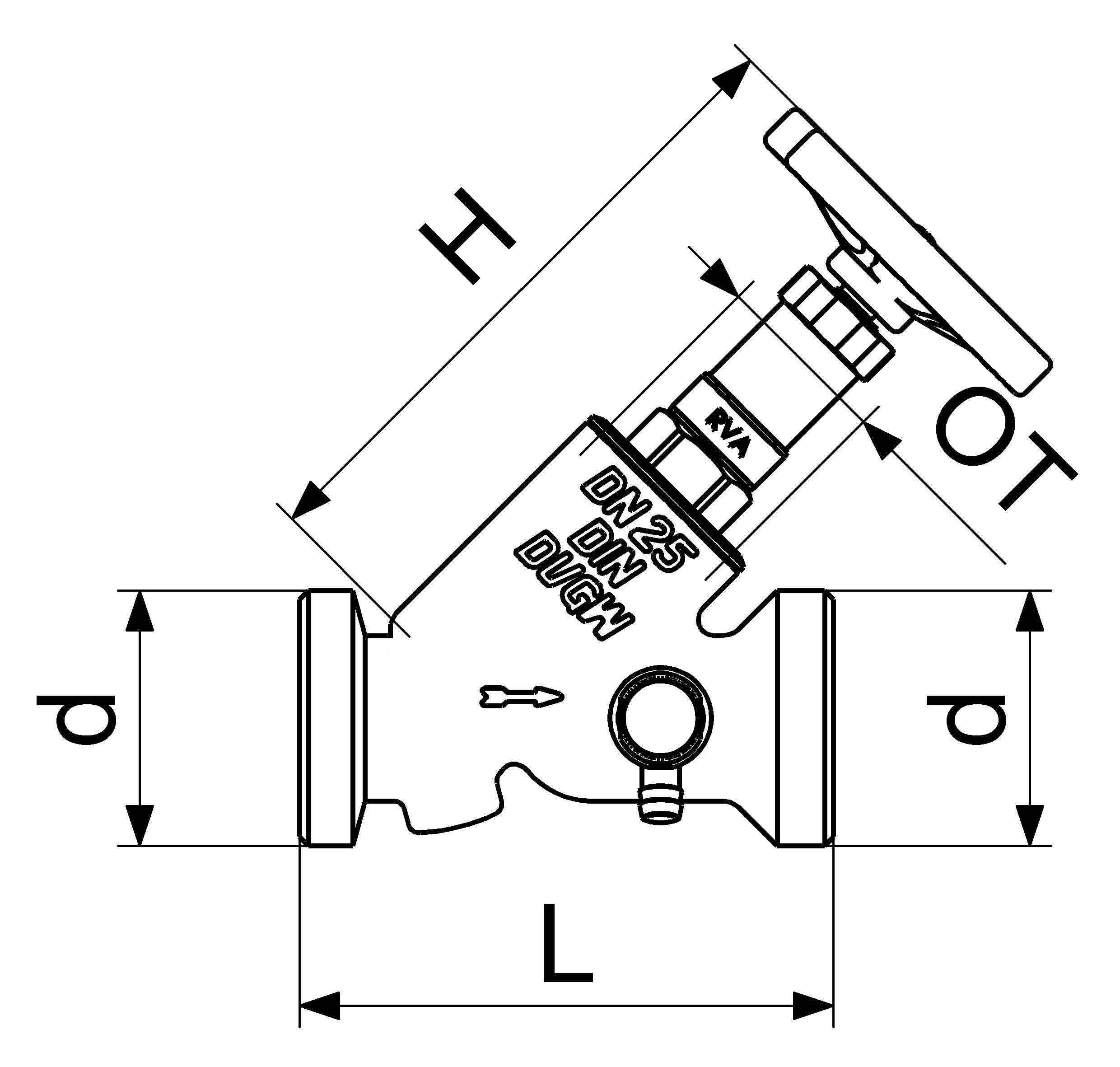 Schlösser Armaturen JS KFR-VENTIL, AUSSENGEWINDE KST M.ENTL.,N.ST.SP.,DN32,AG 2"
