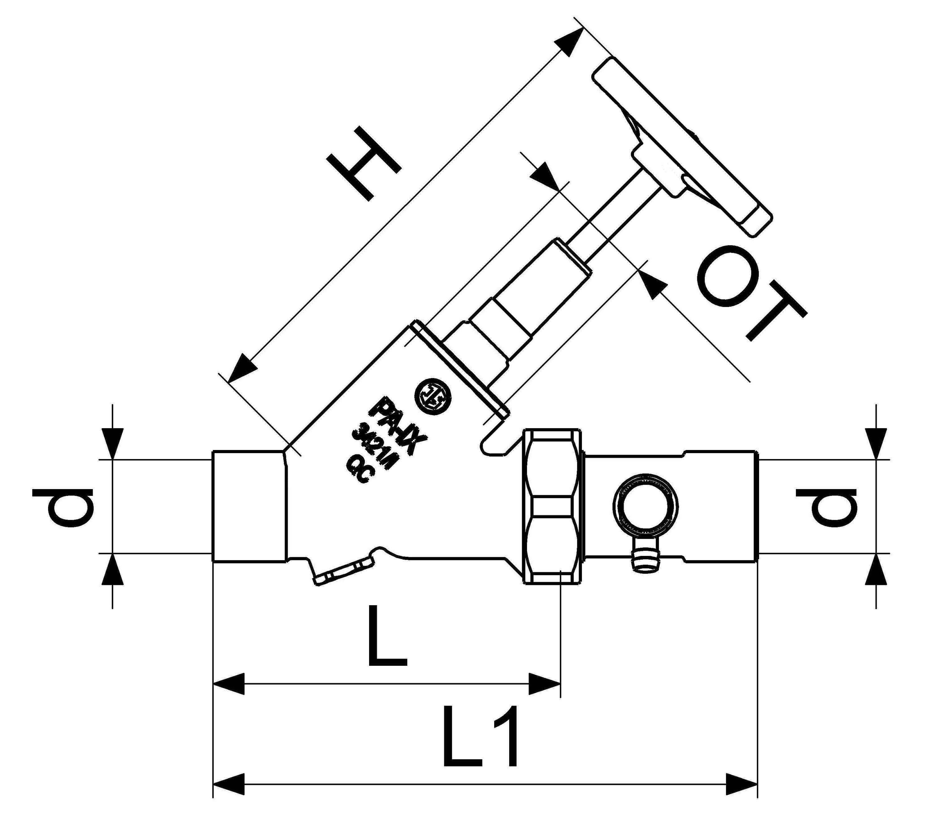Schlösser Armaturen JS KFR-VENTIL,M.ENTL.IN VSB AUSG. STEIG.SPINDEL,DN50,LOET 54