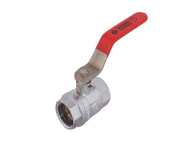 Schlösser Armaturen JS KUGELHAHN, SCHWER, DN15, 1/2" BL 50MM,EDELST-GR.ROT,MATT