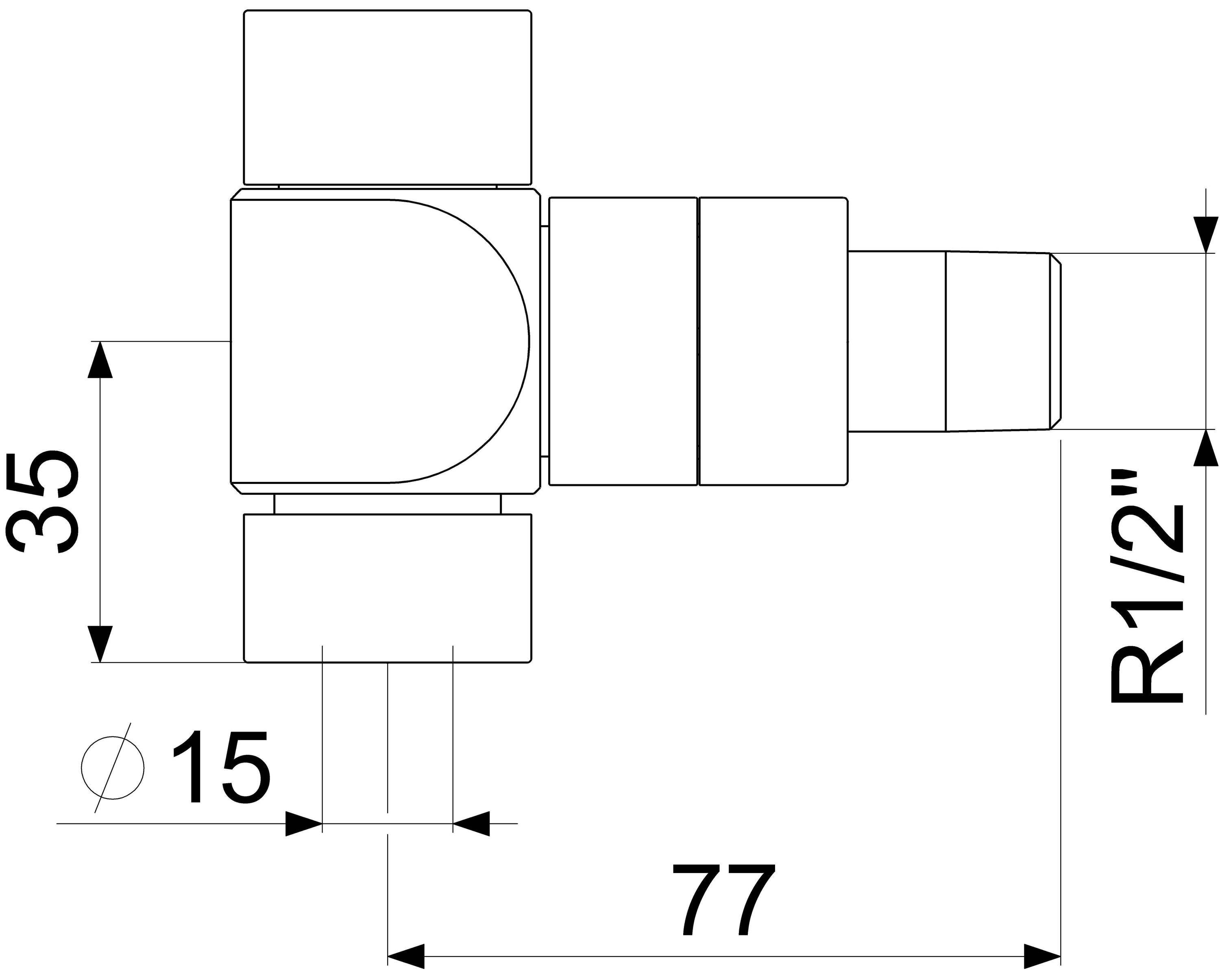Schlösser Armaturen JS QUADRUPLEX HK-VERSCHR.,M.ENTL. ECKFORM,DN15,1/2",REINWEIS