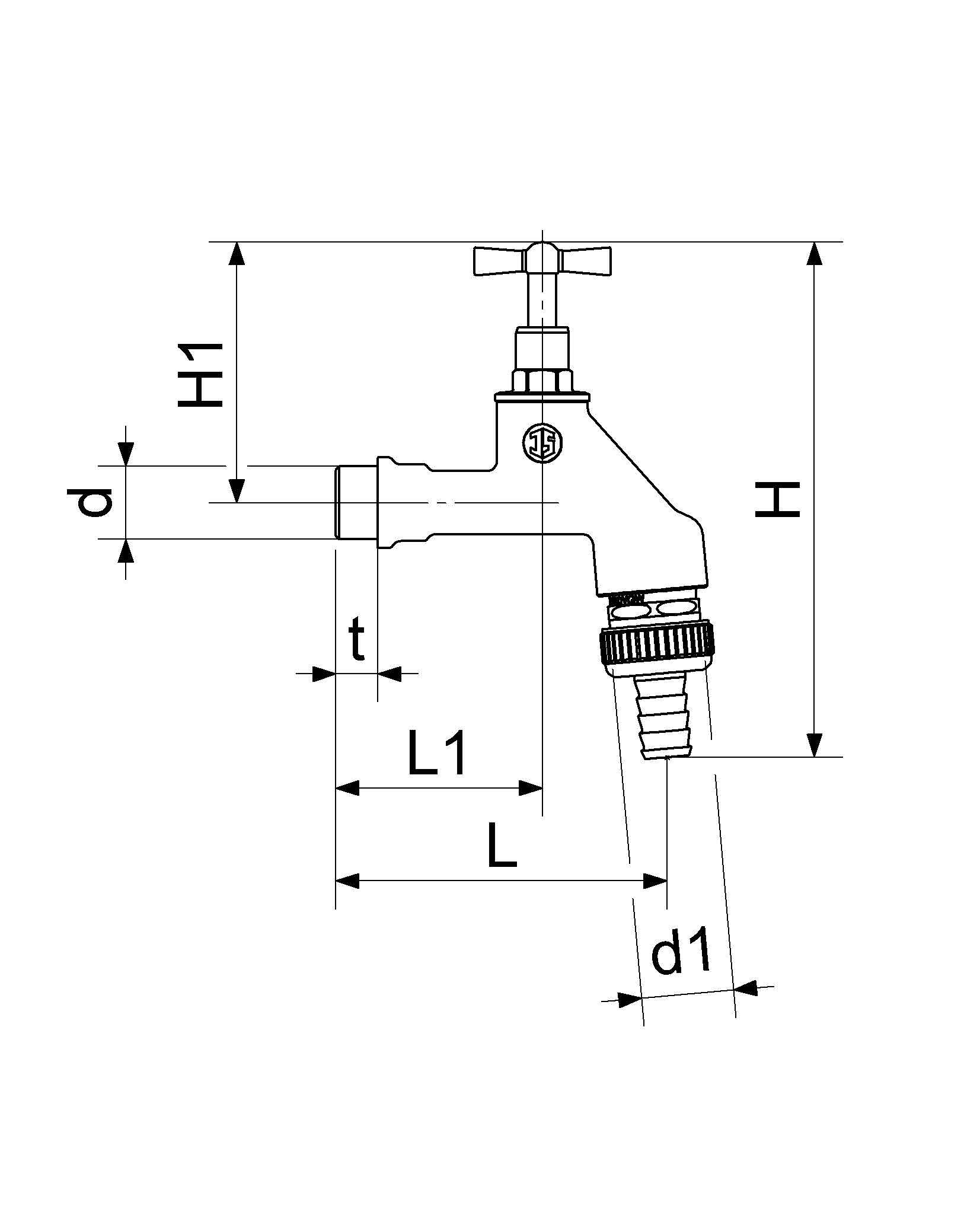 Schlösser Armaturen JS AUSLAUFVENTIL MIT RB+SV, O. RV KNEBEL-OBERTEIL,1/2",POL.