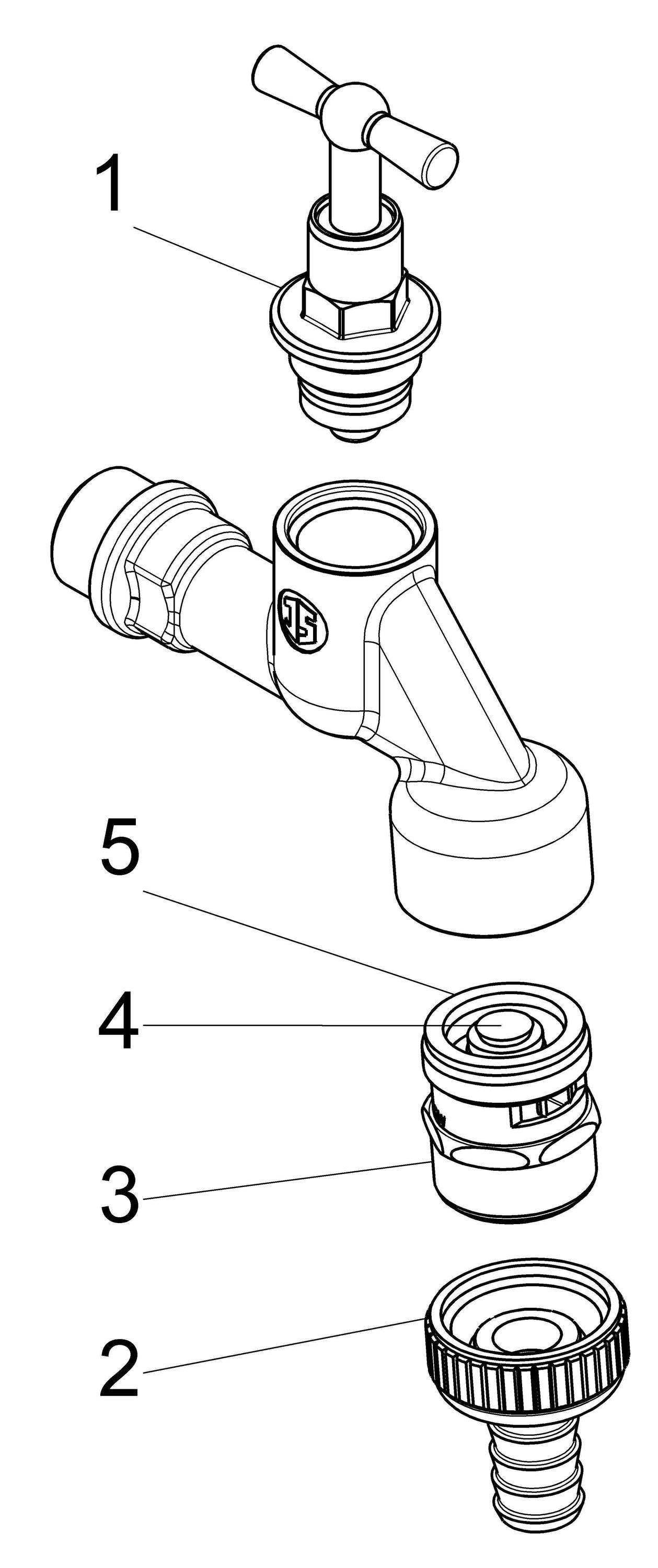 Schlösser Armaturen JS AUSLAUFVENTIL MIT RB+SV, O. RV KNEBEL-OBERTEIL,1/2",POL.