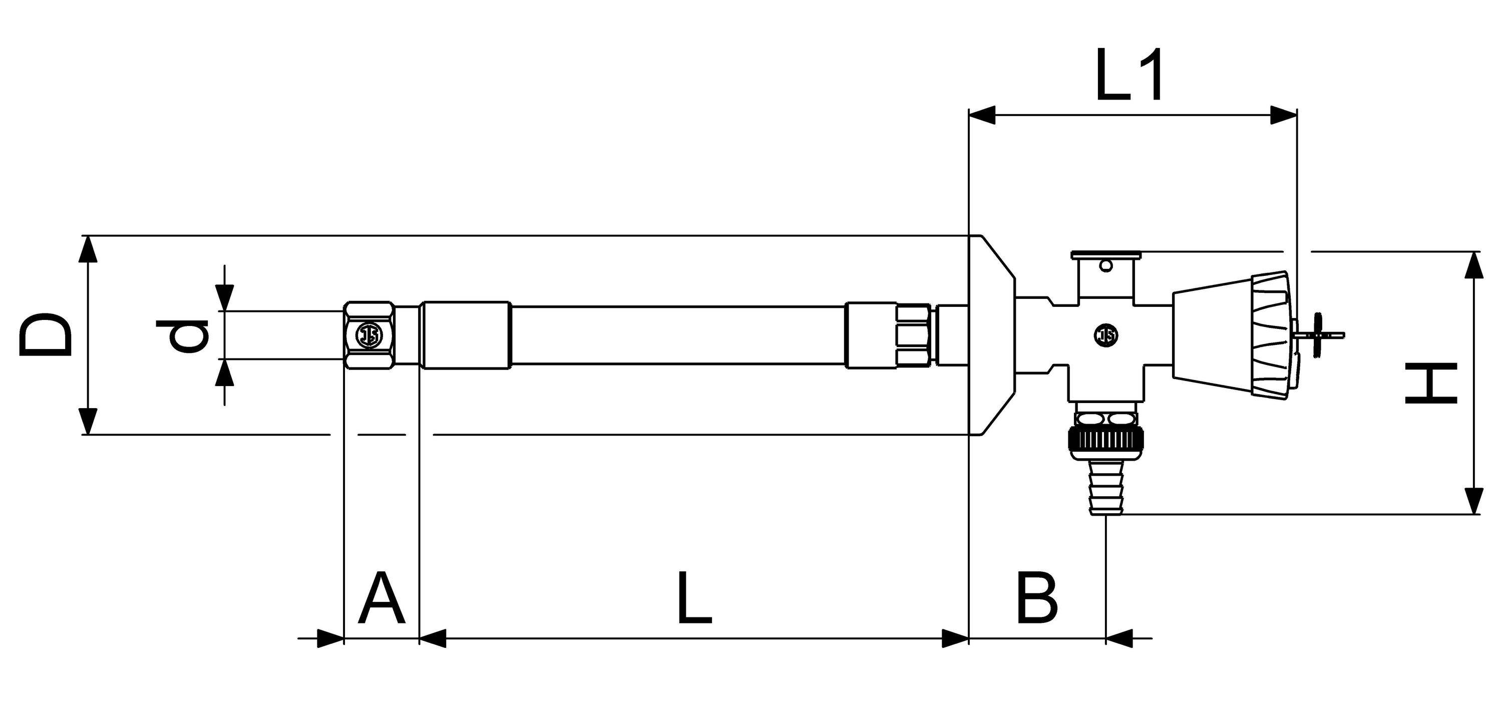 Schlösser Armaturen JS FROST-TEC AUSSENARMATUR, RB+RV 160-260MM,DN15,GR:CR ABSCH