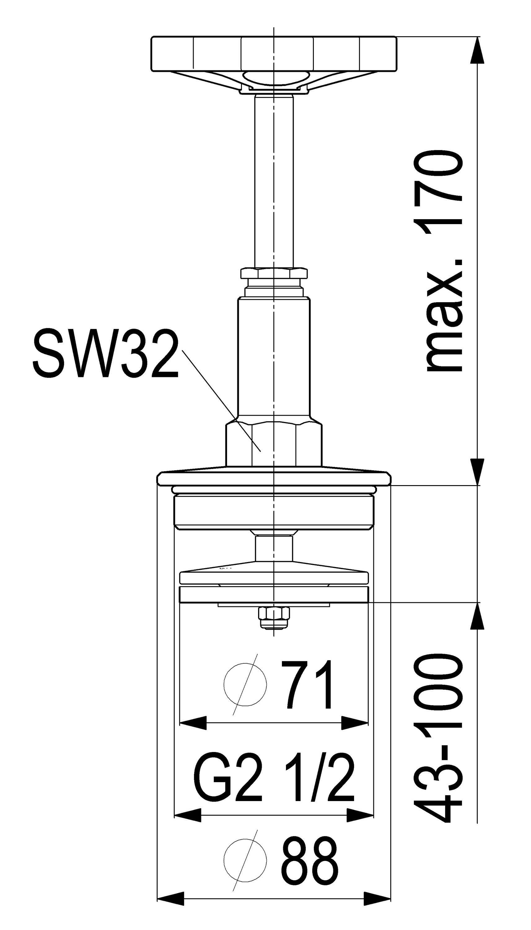 Schlösser Armaturen JS FETTKAMMER-OT F.FREISTROMVENT. DIN3502,STEIG.SP,DN65,2 1/