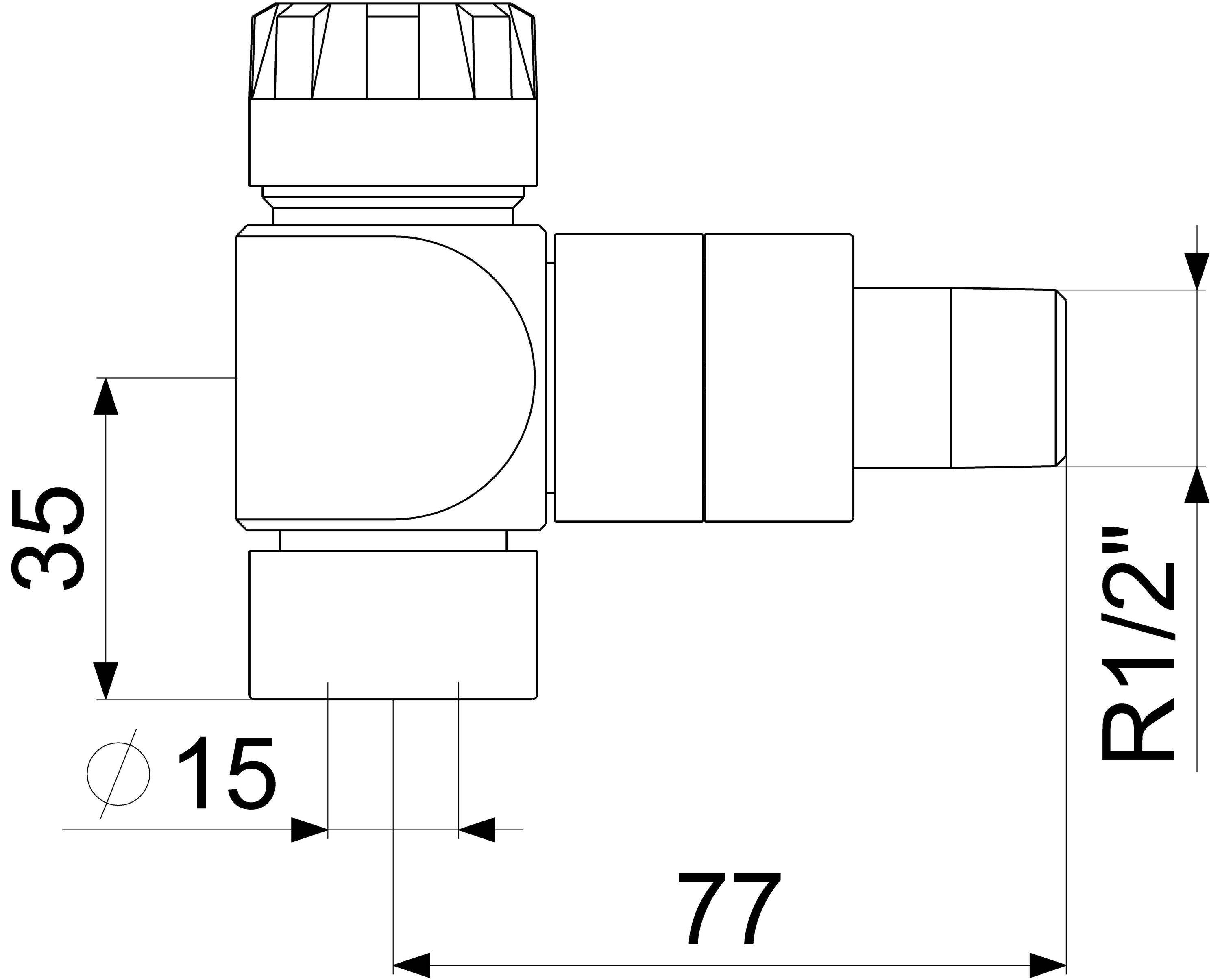 Schlösser Armaturen JS THERMOSTATVENTIL ECKFORM DN15,1/2",EDELSTAHL DESIGN 76