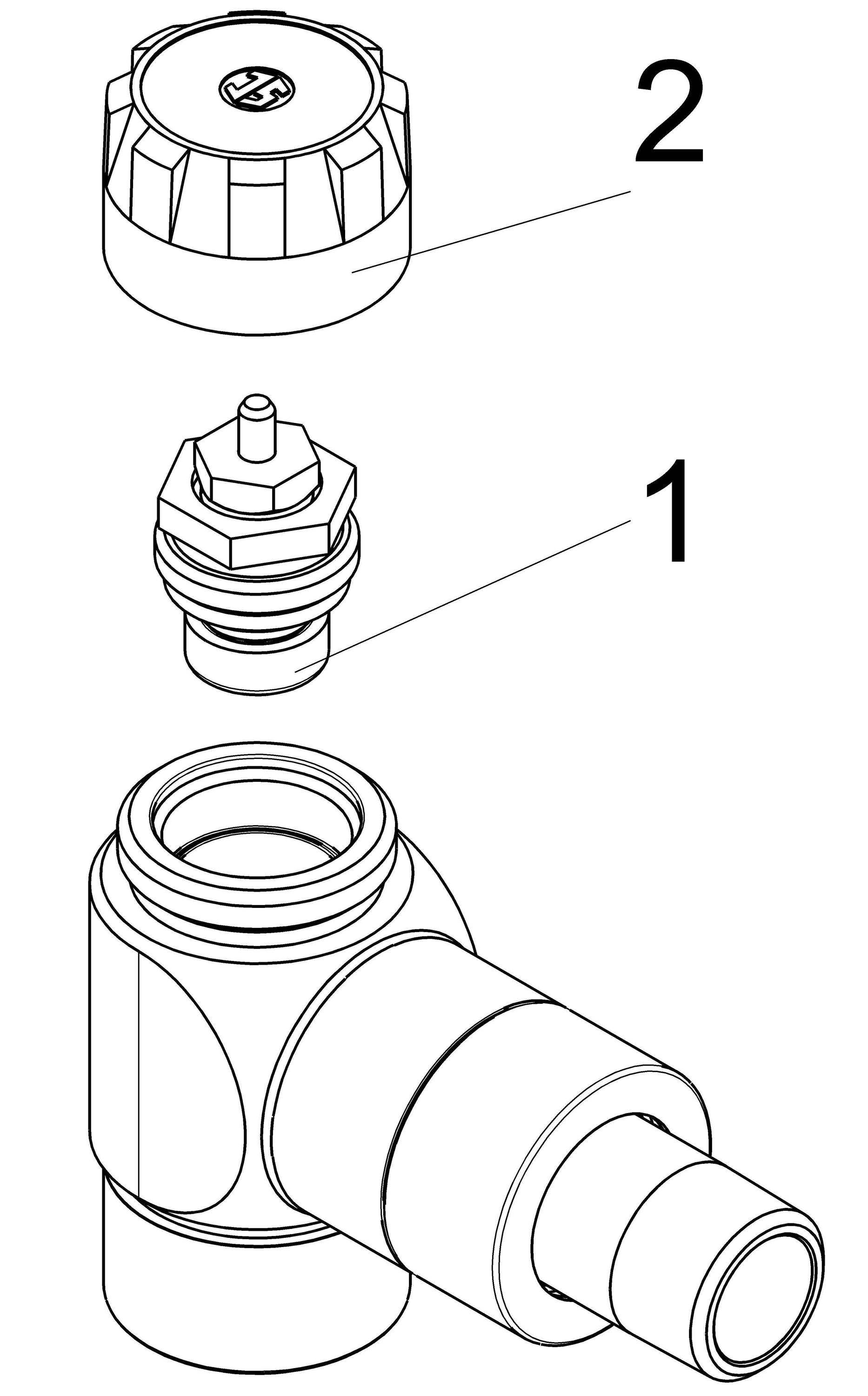 Schlösser Armaturen JS THERMOSTATVENTIL ECKFORM DN15,1/2",EDELSTAHL DESIGN 76