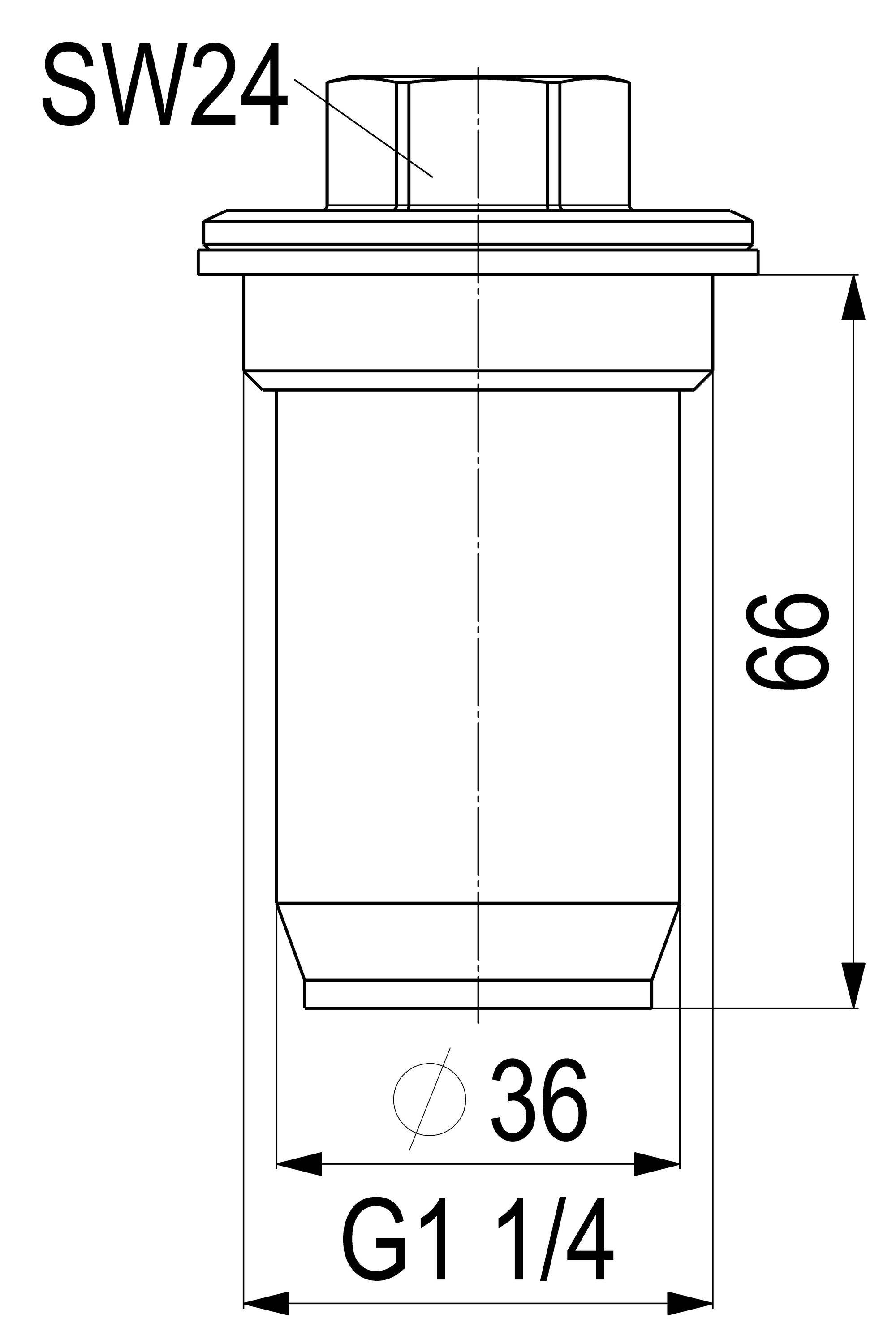 Schlösser Armaturen JS Oberteil mit Schmutzfänger, Feinsieb, DN32, 1 1/4, aus Me