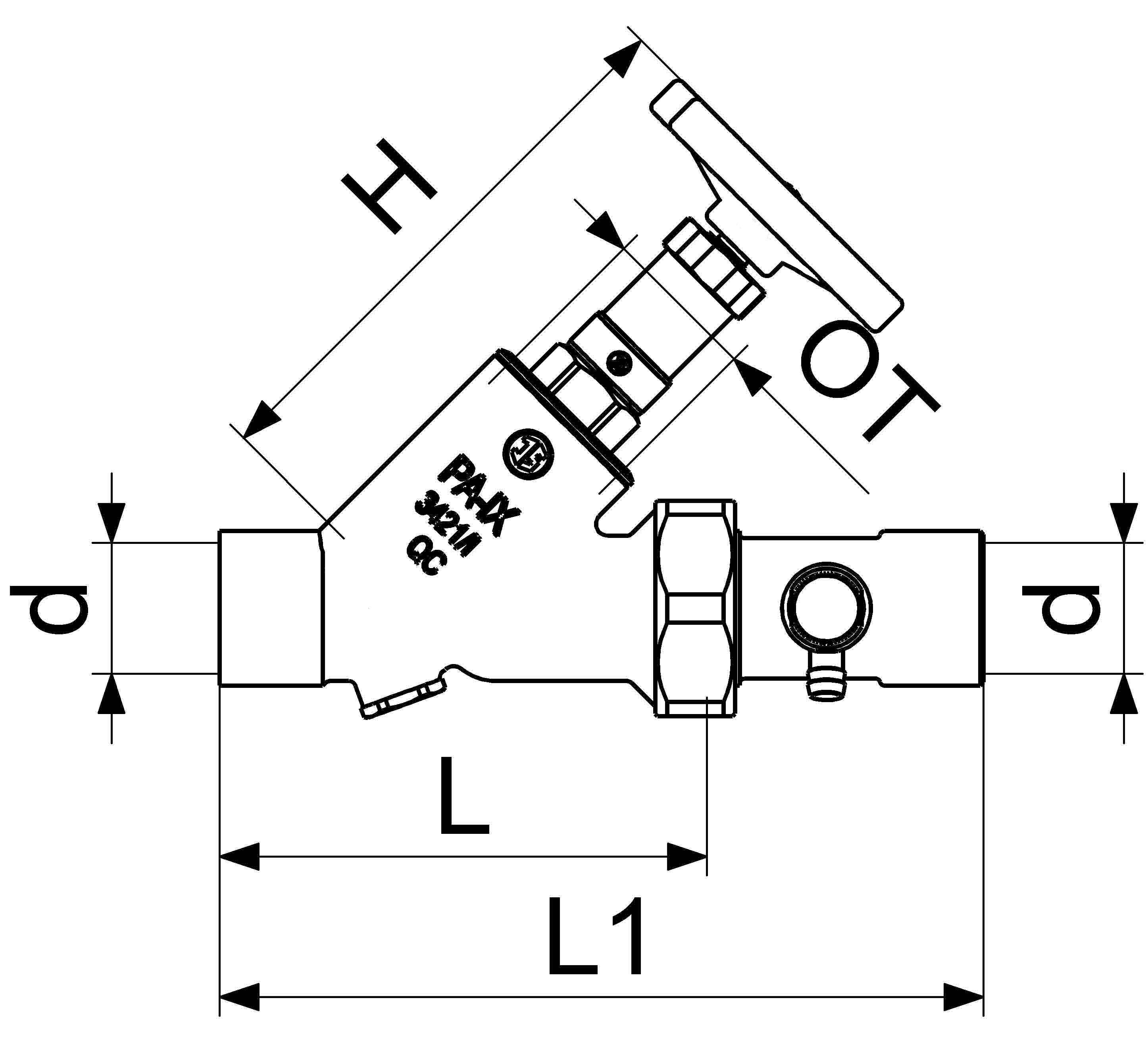 Schlösser Armaturen JS KFR-VENTIL,M.ENTL.IN VSB AUSG. N.STEIG.SPINDEL,DN40,LOET