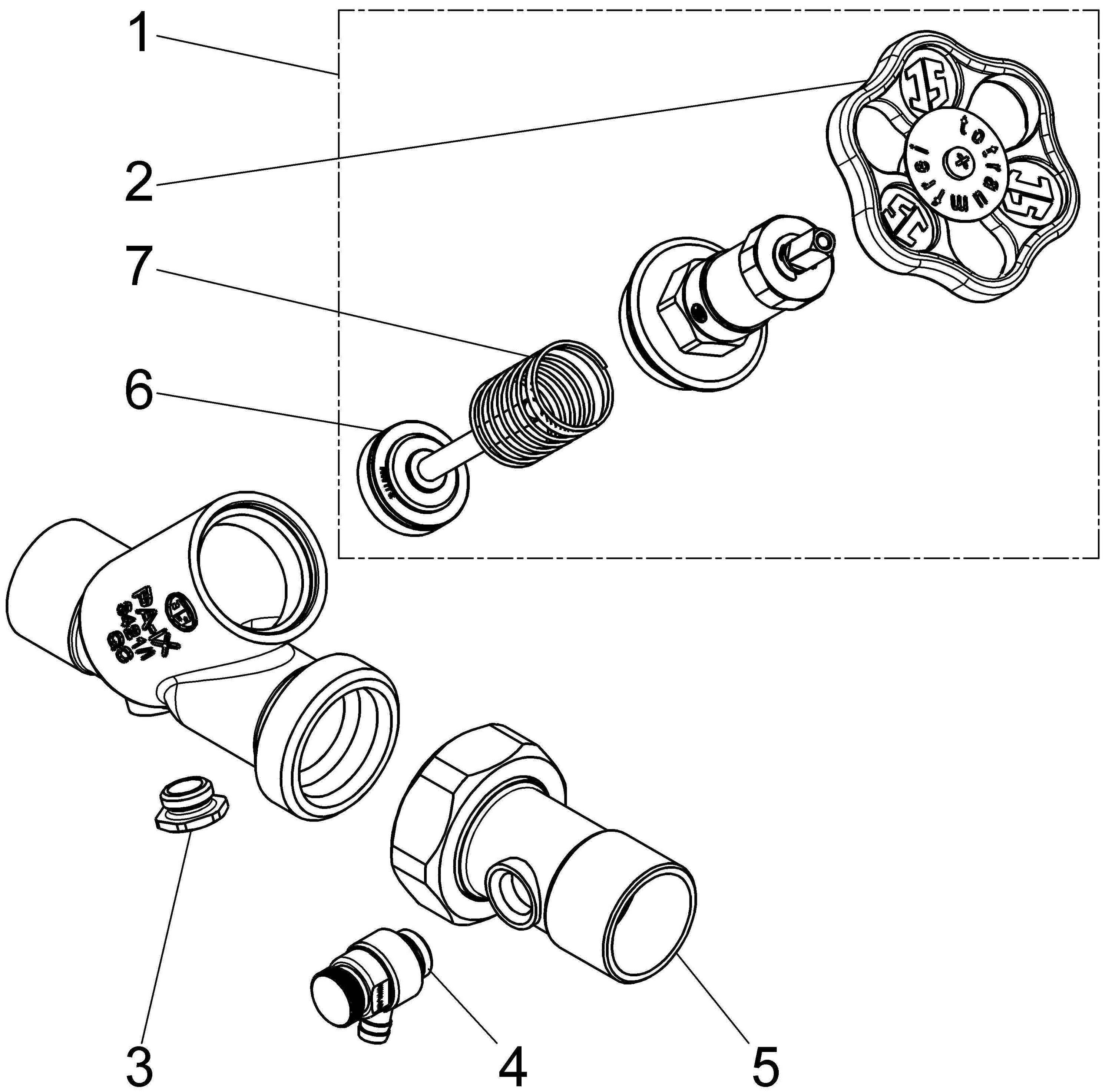 Schlösser Armaturen JS KFR-VENTIL,M.ENTL.IN VSB AUSG. N.STEIG.SPINDEL,DN32,LOET