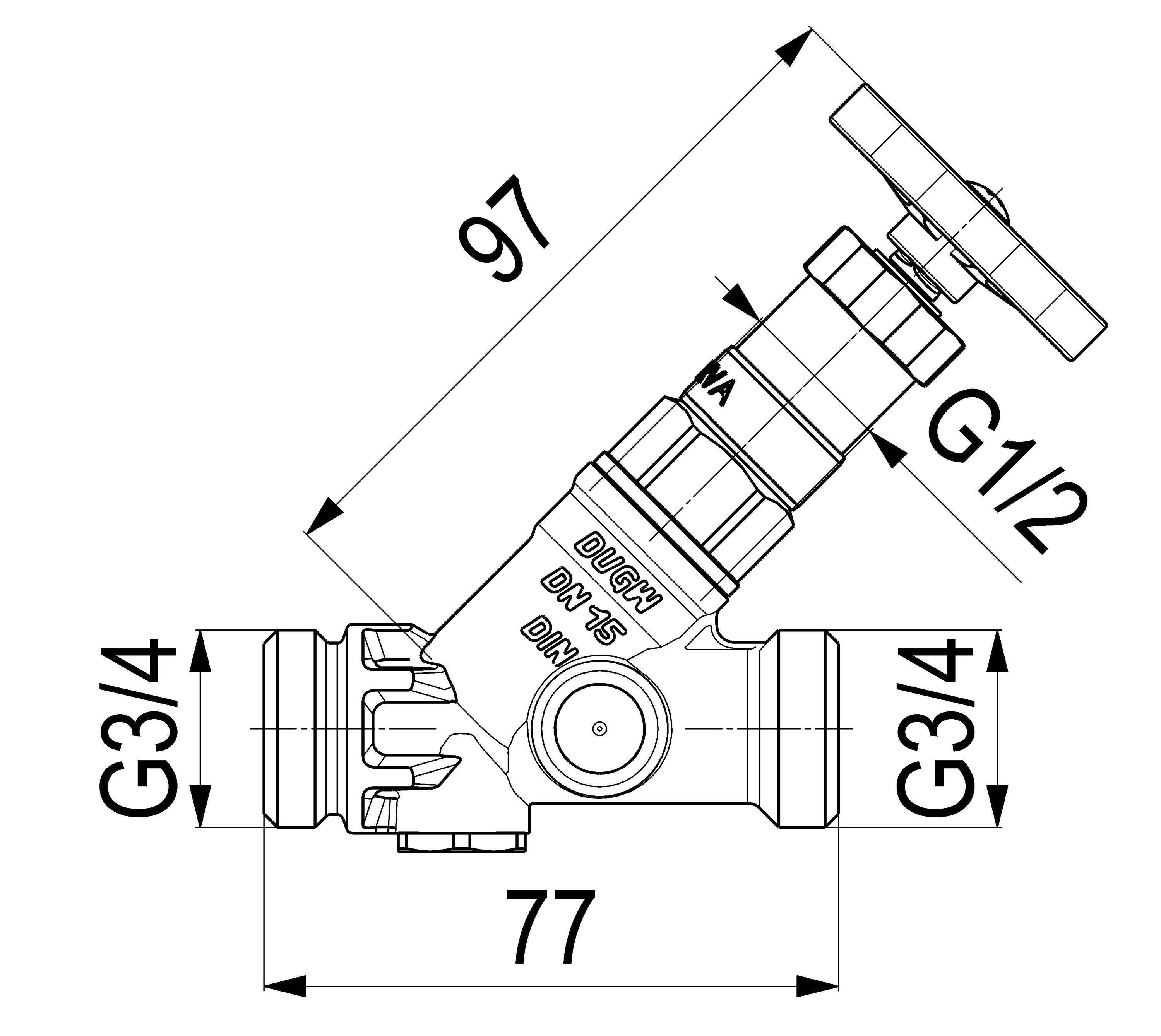 Schlösser Armaturen JS KFR-VENTIL,AUSSENGEWINDE MULTI O.ENTL.,N.ST.SP.,DN15,AG3/