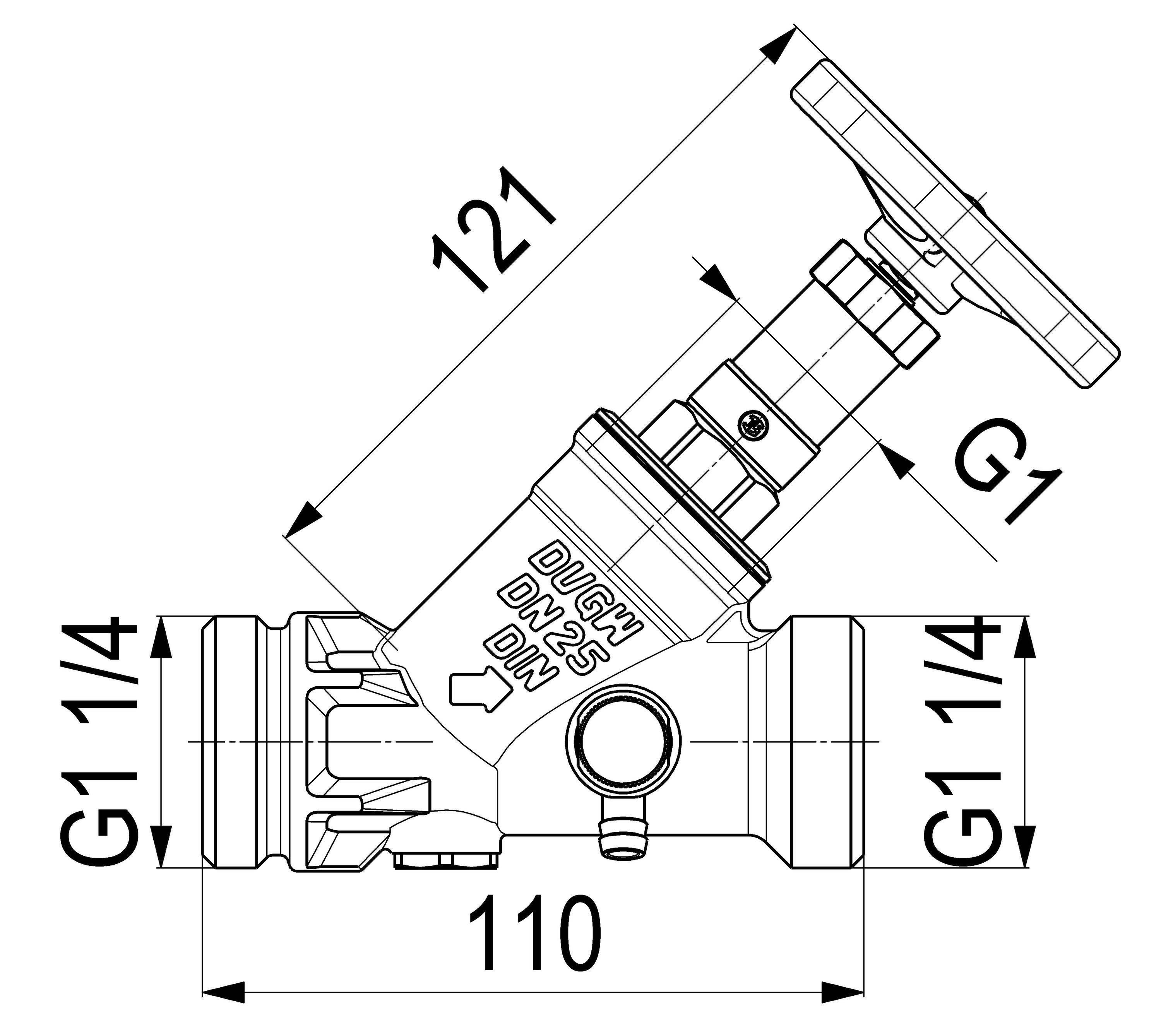 Schlösser Armaturen JS KFR-VENTIL,AUSSENGEWINDE MULTI M.ENTL.,N.ST.SP,DN25,AG1 1