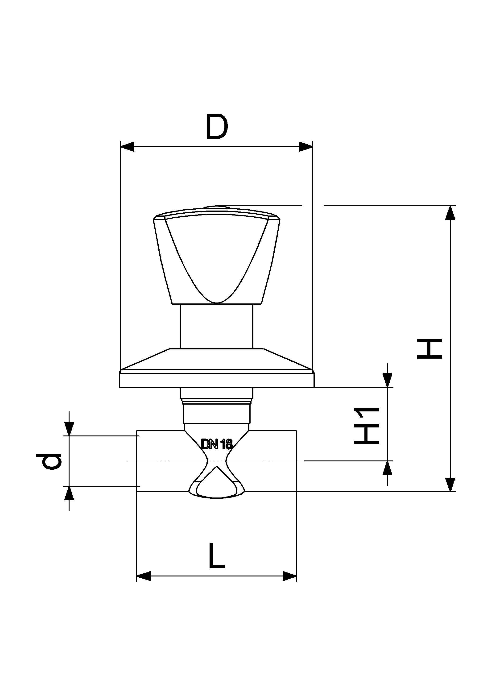 Schlösser Armaturen JS UP-VENTIL, DREIKANTHAUBENGRIFF LOETANSCHLUSS 18, MESSING