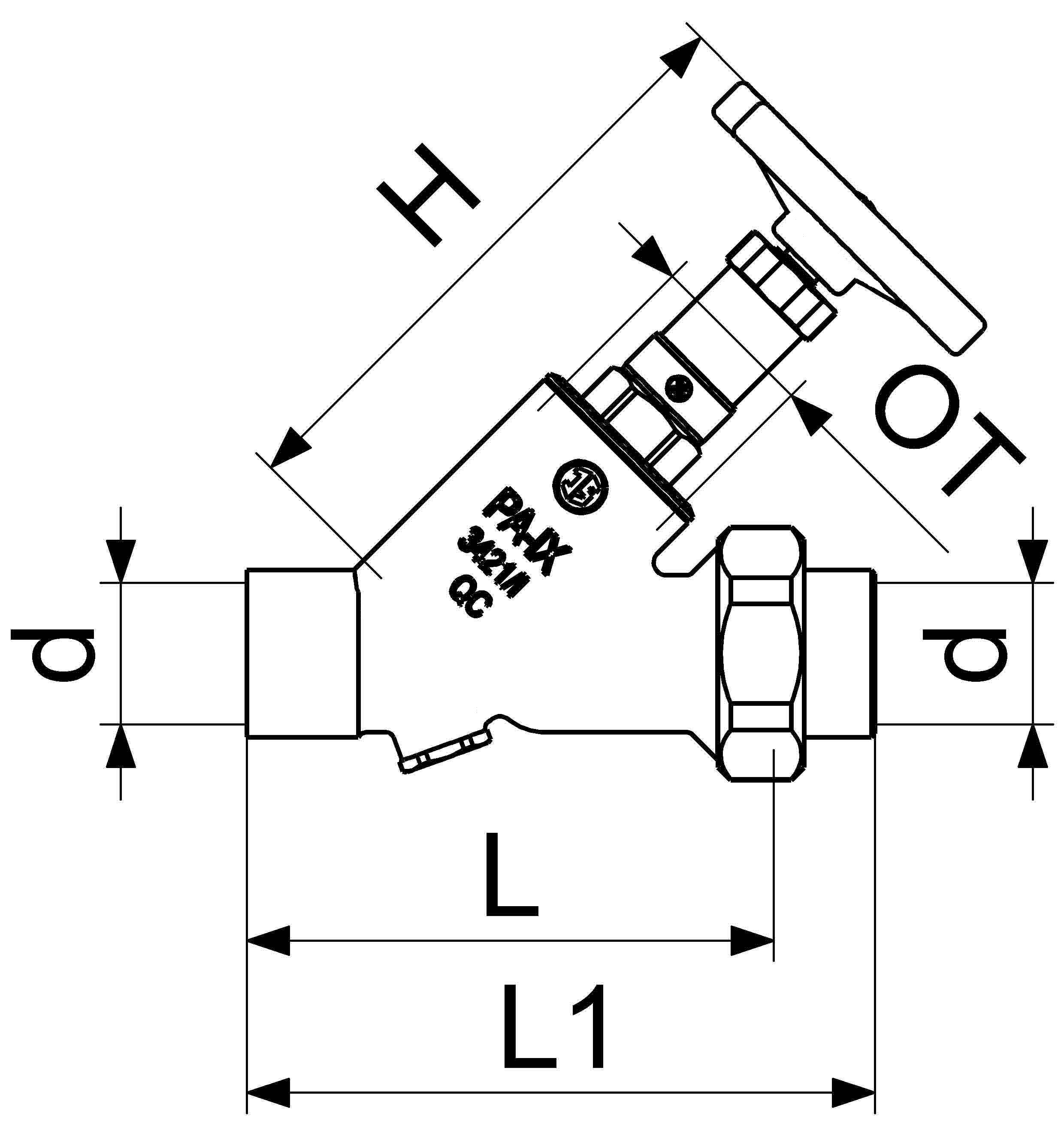 Schlösser Armaturen JS KFR-VENTIL,O.ENTL.,AUSG.LOETV. N.STEIG.SPINDEL,DN32,LOET