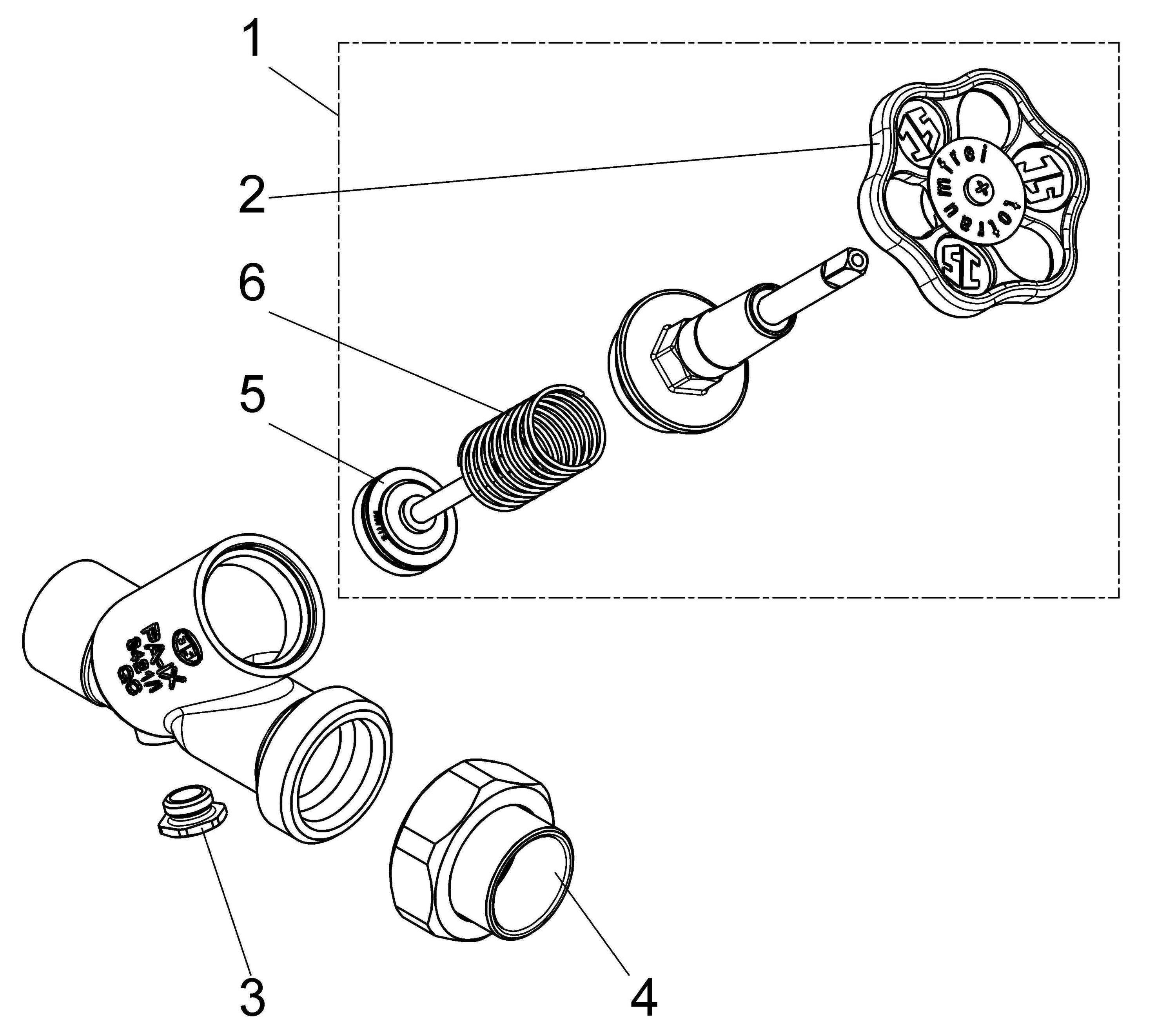 Schlösser Armaturen JS KFR-VENTIL,O.ENTL.,AUSG.LOETV. STEIG.SPINDEL,DN40,LOET 42