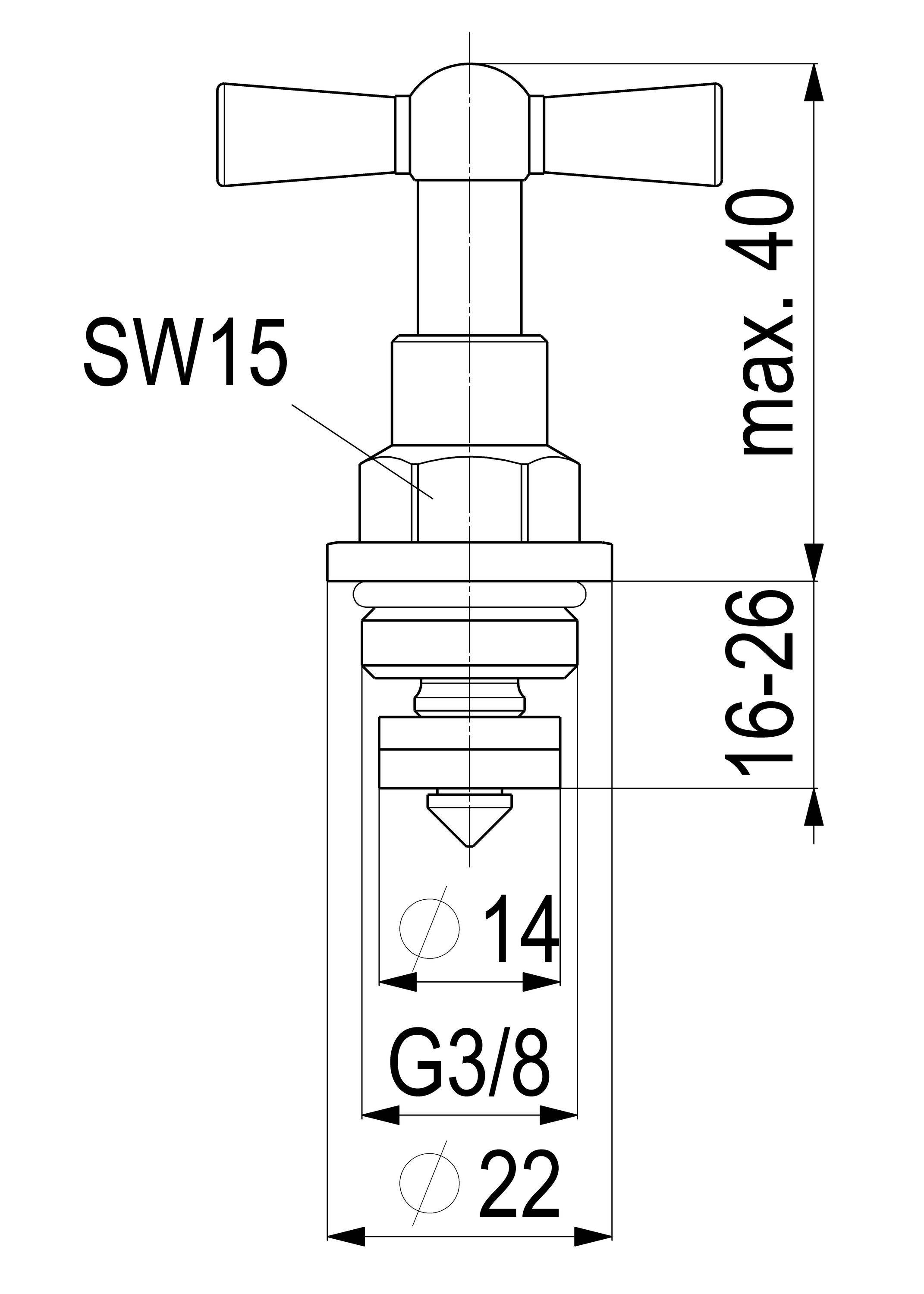Schlösser Armaturen JS KNEBEL-OBERTEIL STEIG.SP.,DN10,3/8",MESSING,EPDM 765909,