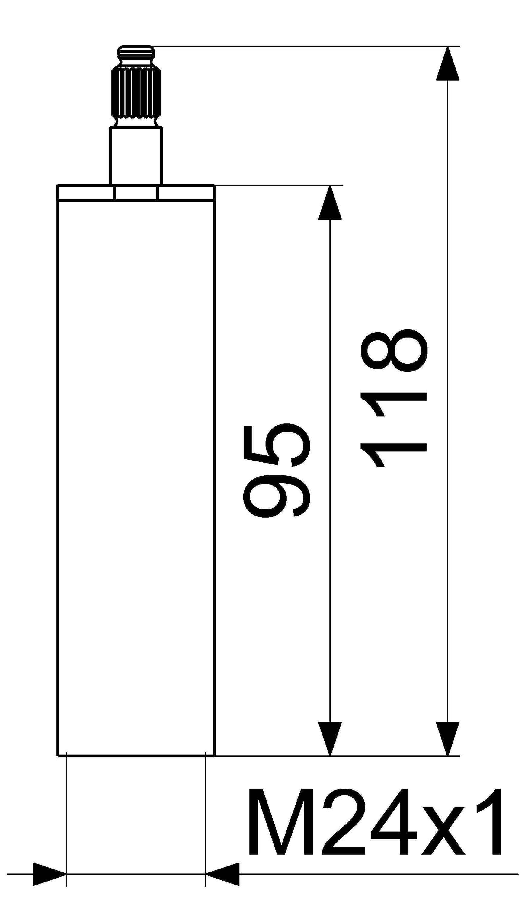 Schlösser Armaturen JS Verlängerung für Unterputzventil, M24x1x95mm 765923, 1x -