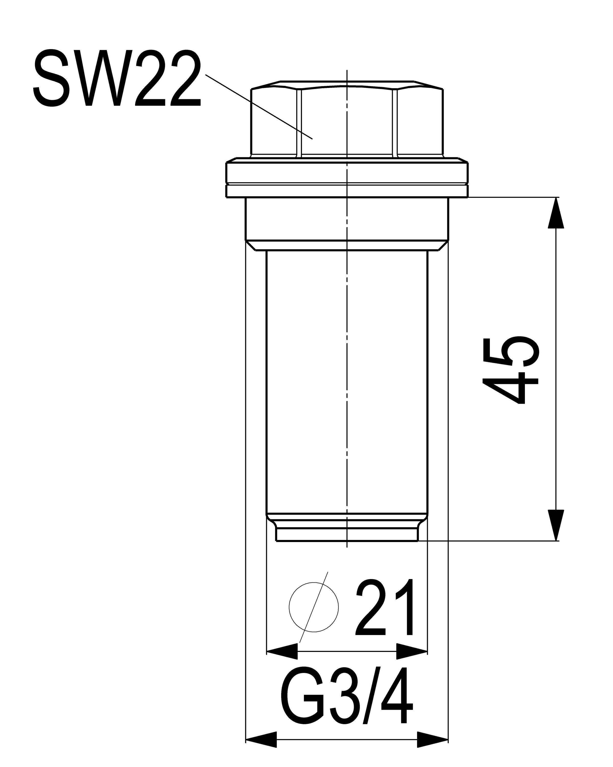 Schlösser Armaturen JS Oberteil mit Schmutzfänger, Feinsieb, DN20, 3/4, aus Mess