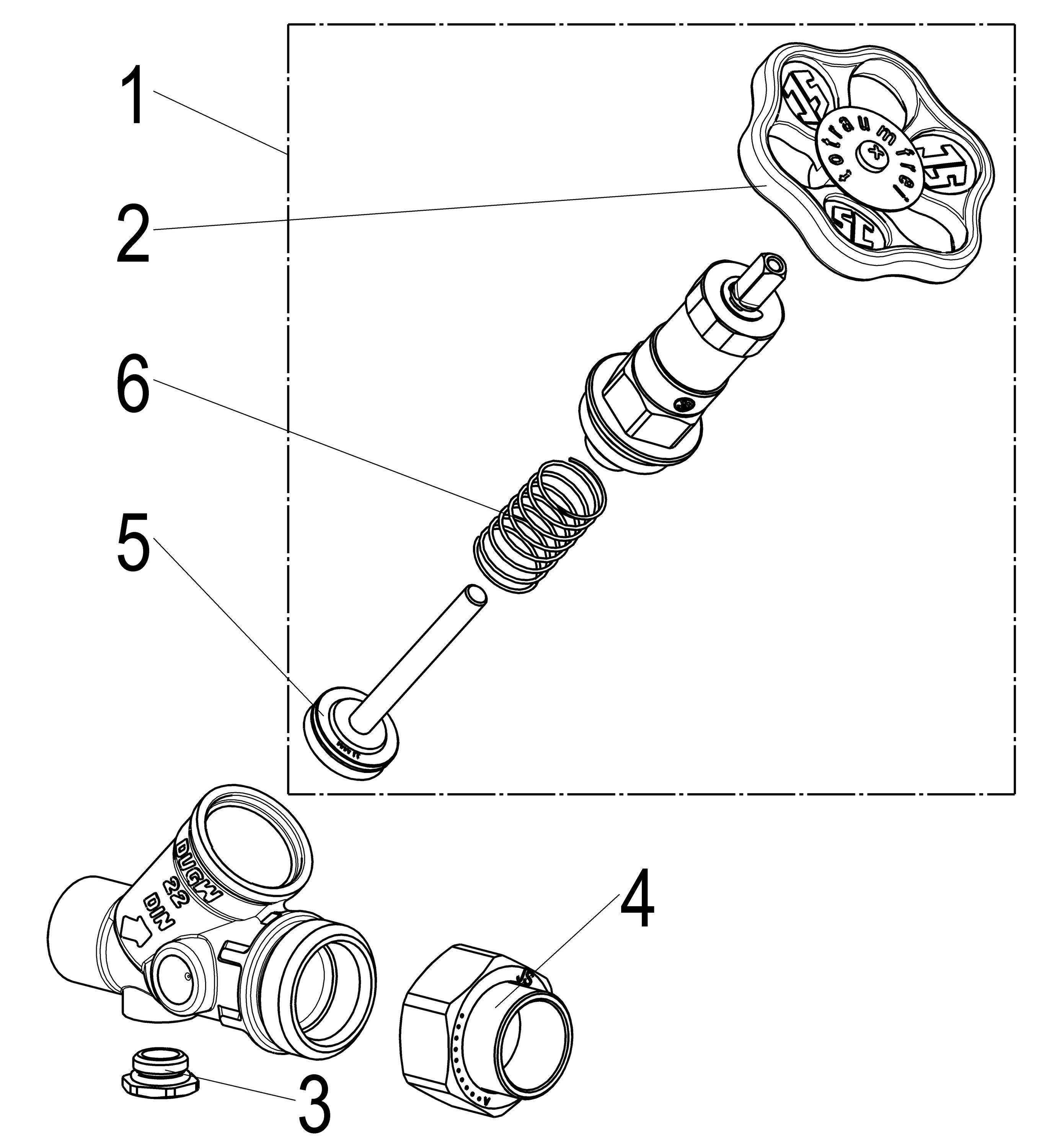 Schlösser Armaturen JS KFR-VENTIL,O.ENTL.,AUSG.LOETV. N.STEIG.SPINDEL,DN20,LOET